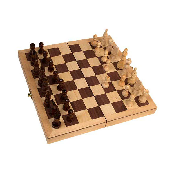 Deluxe Staunton Wood 18-inch Folding Chess Set - Image 2