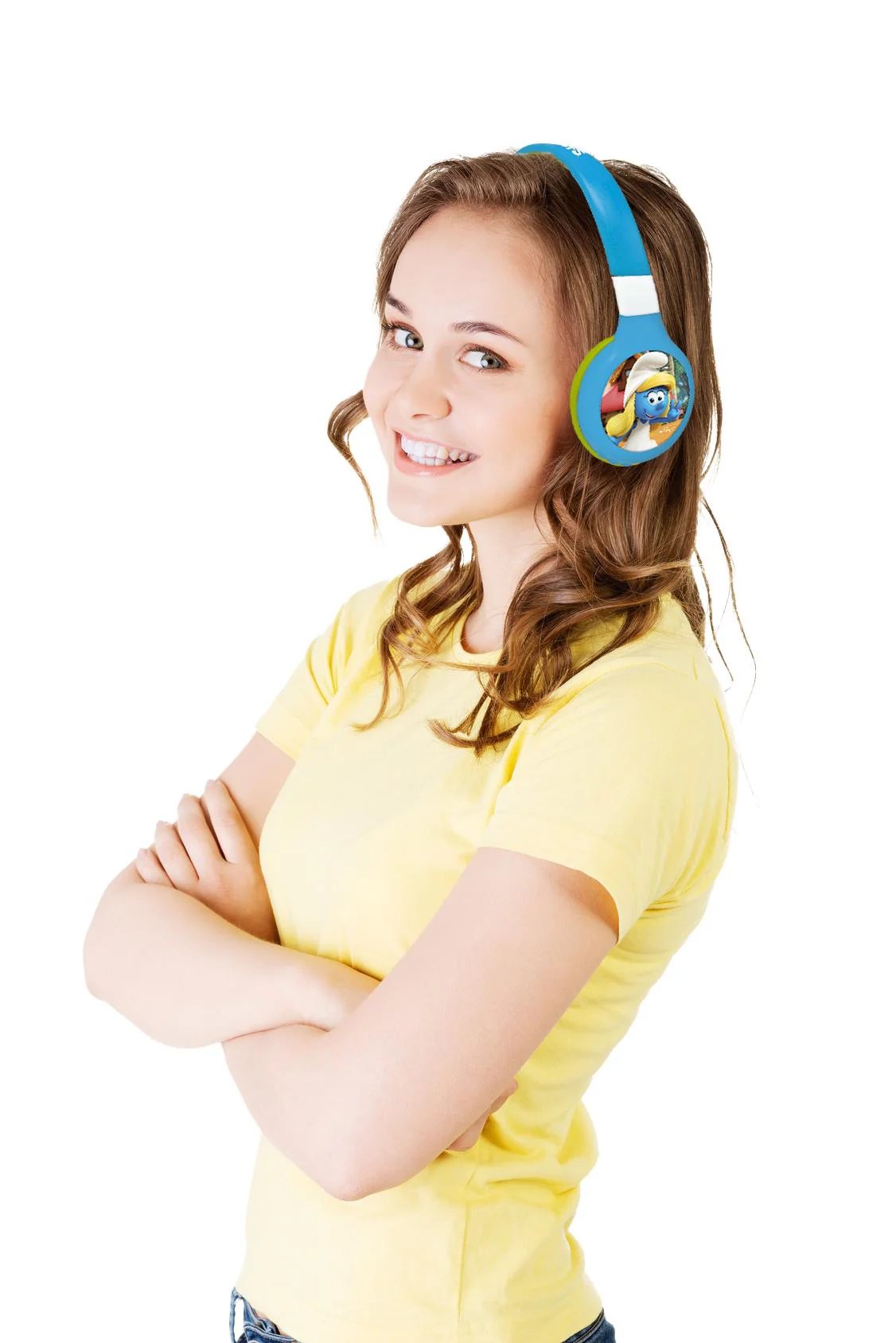Smurfs-Themed 2-in-1 Bluetooth & Wired Foldable Headphones - Kid-Safe Volume - Image 4