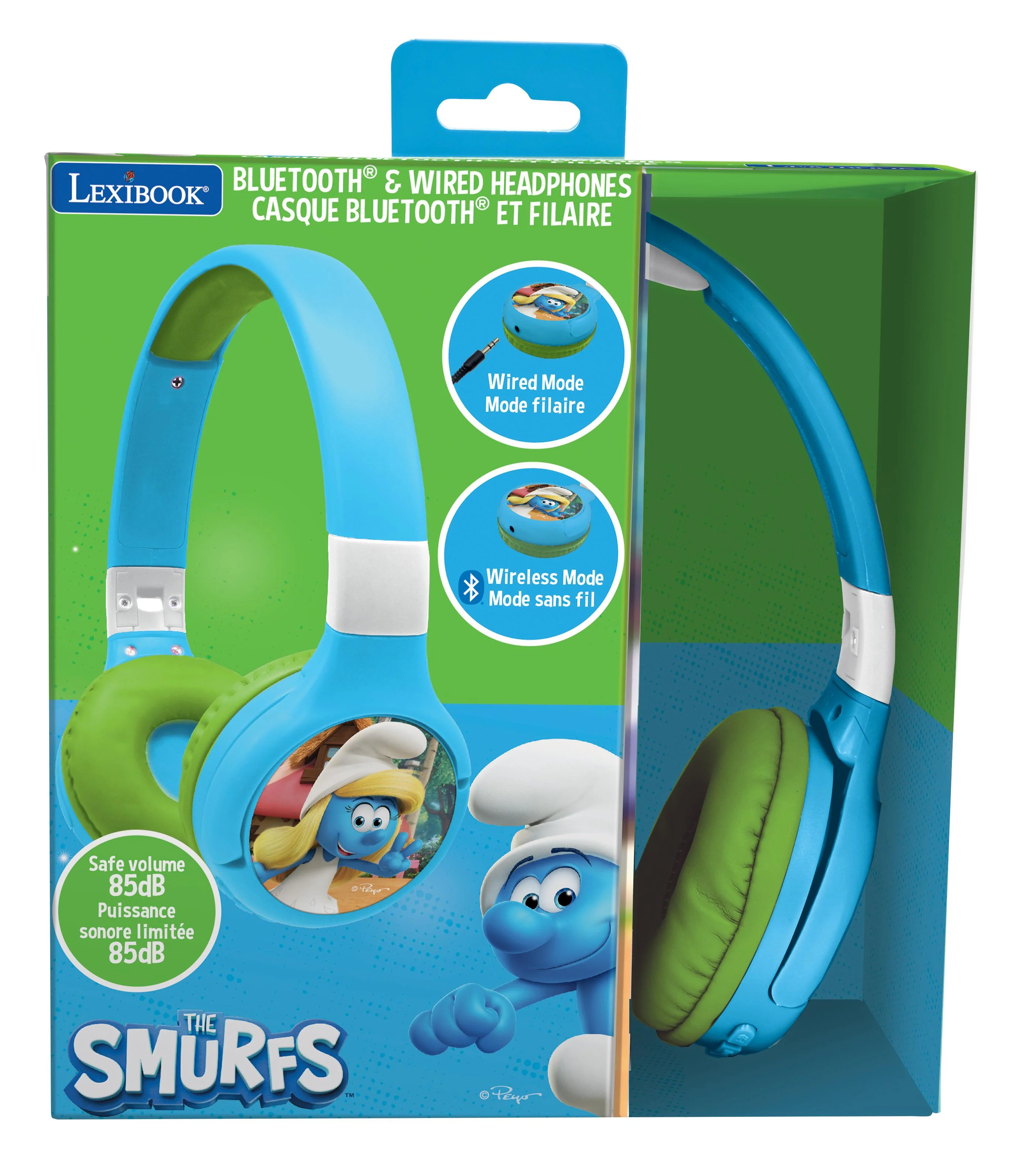 Smurfs-Themed 2-in-1 Bluetooth & Wired Foldable Headphones - Kid-Safe Volume - Image 6