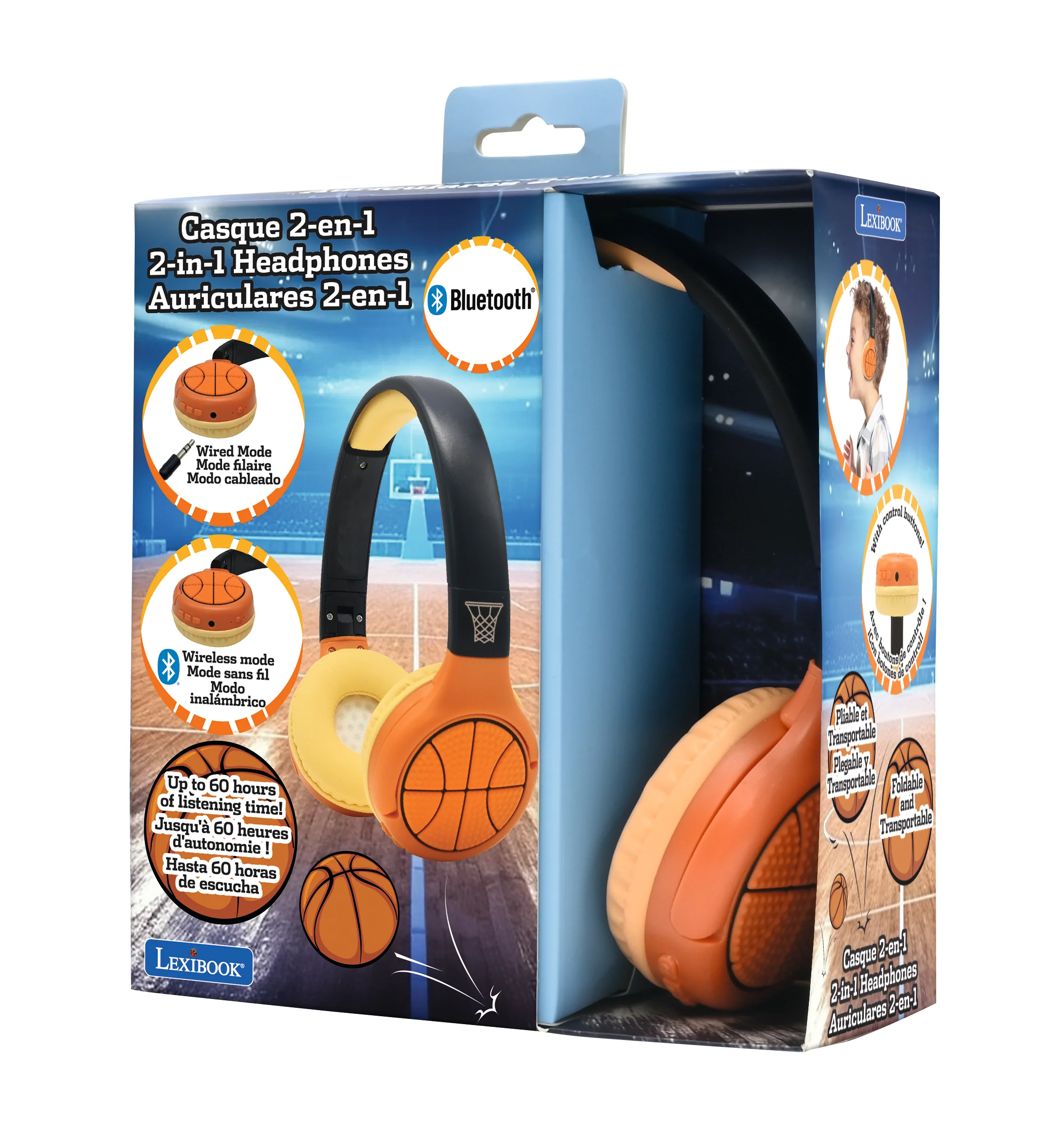 2 in 1 Bluetooth Foldable Basketball Design Headphones - Image 7