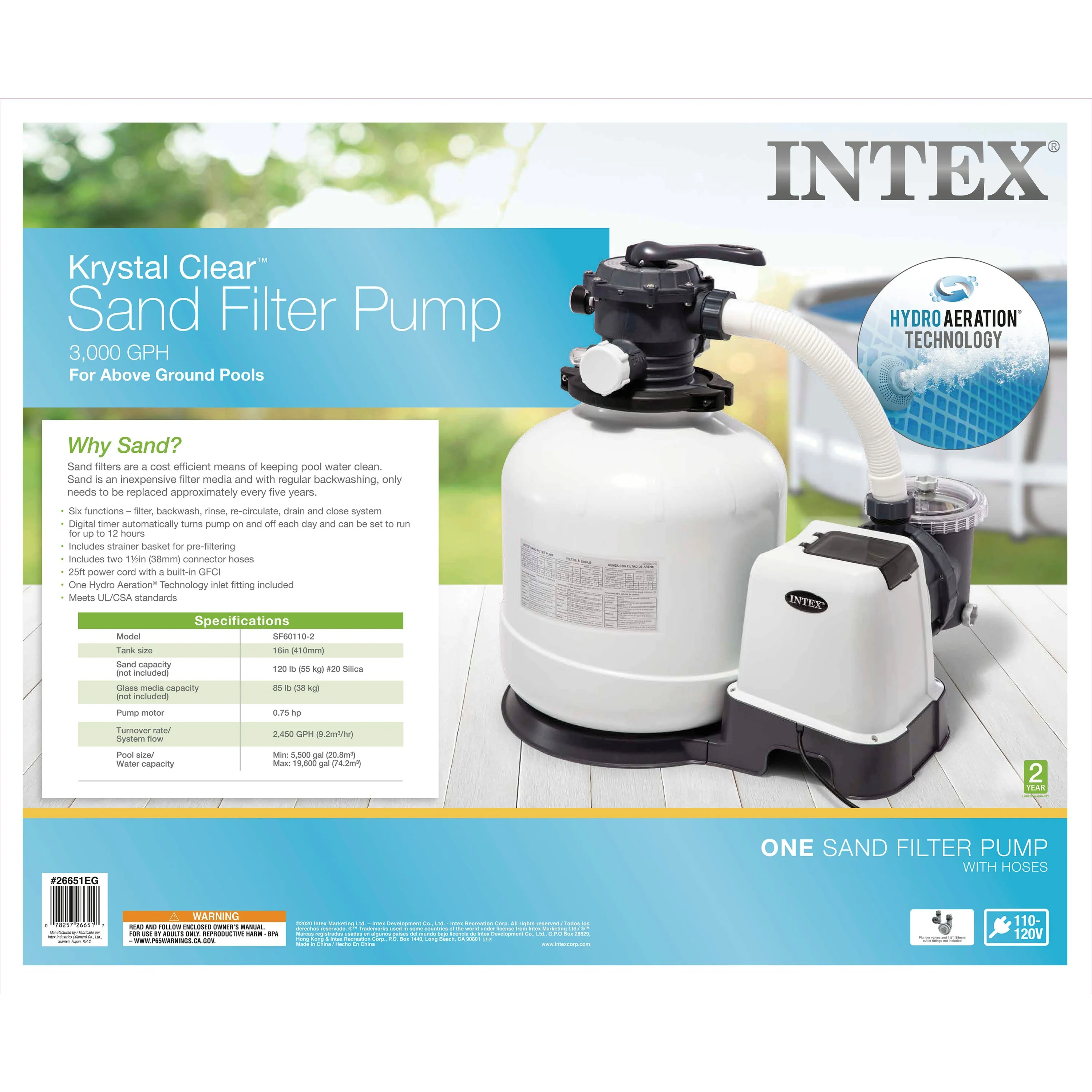 3000 GPH Sand Filter Pump With Timer And GFCI For Above Ground Pools - Image 3