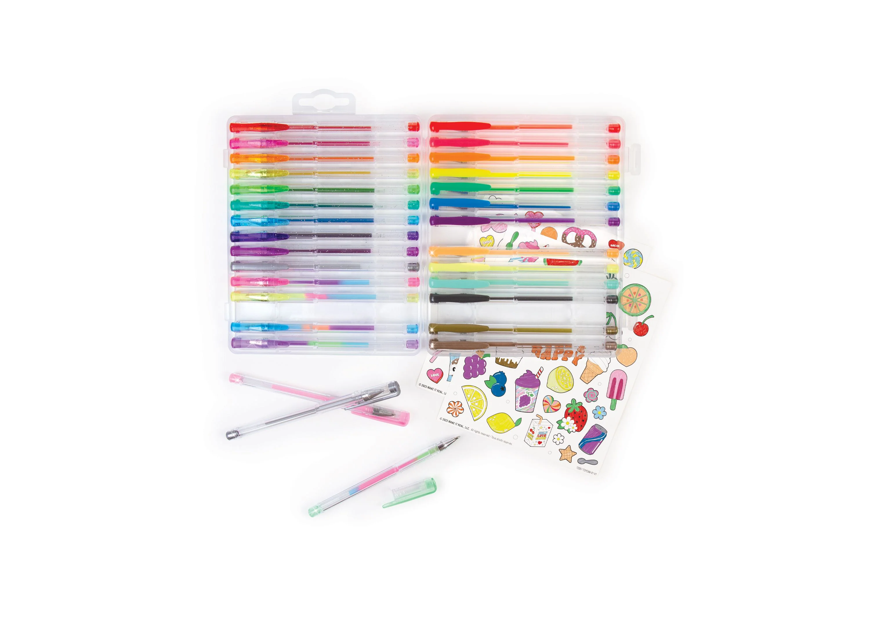 3C4G Vibrant Scented Gel Pens Kit with Snack-Themed Sticker Sheets, 30 Count - Assorted Colors - Image 3