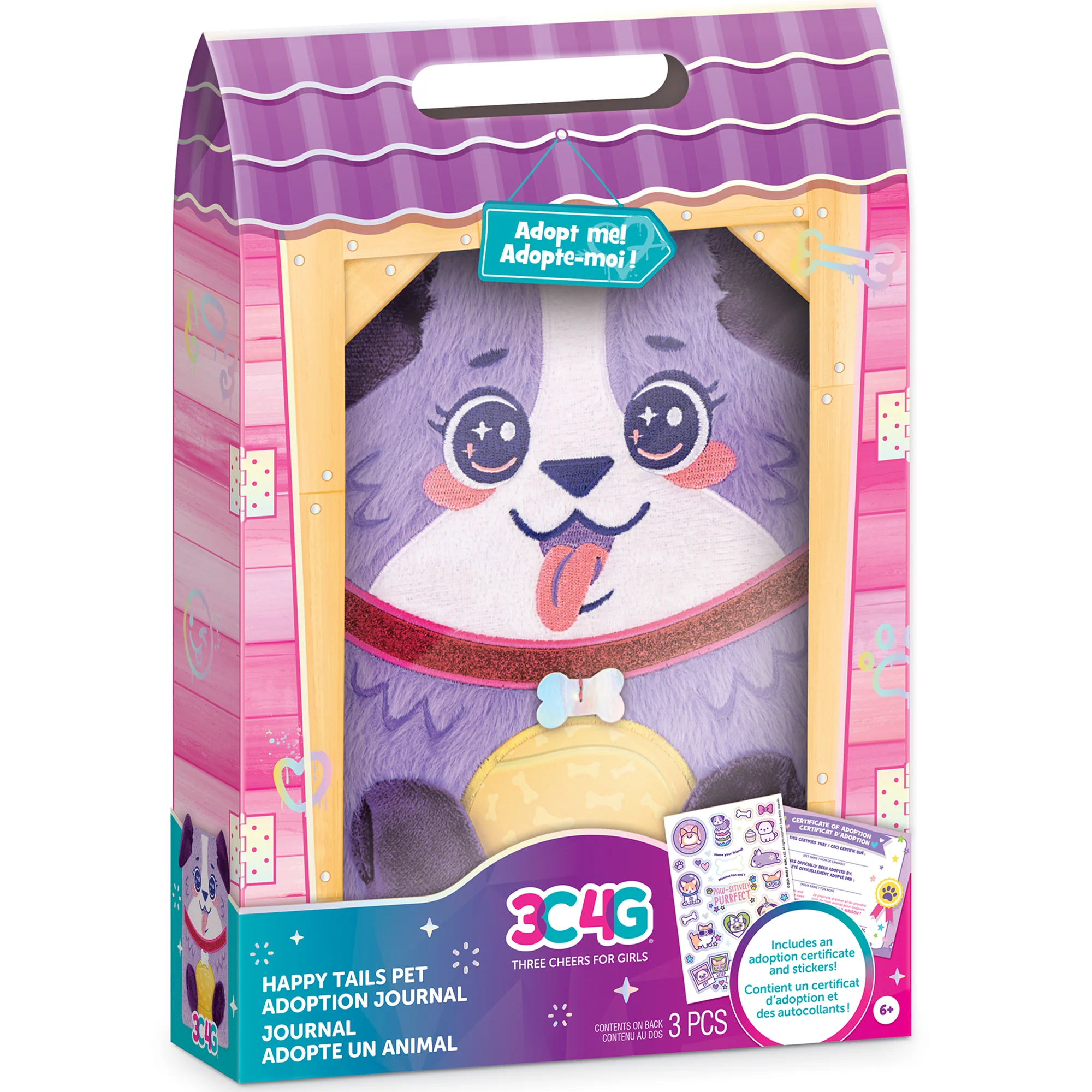 3C4G Happy Tails - Plush Dog Adoption Journal - Girls & Kids 6+ - Image 2
