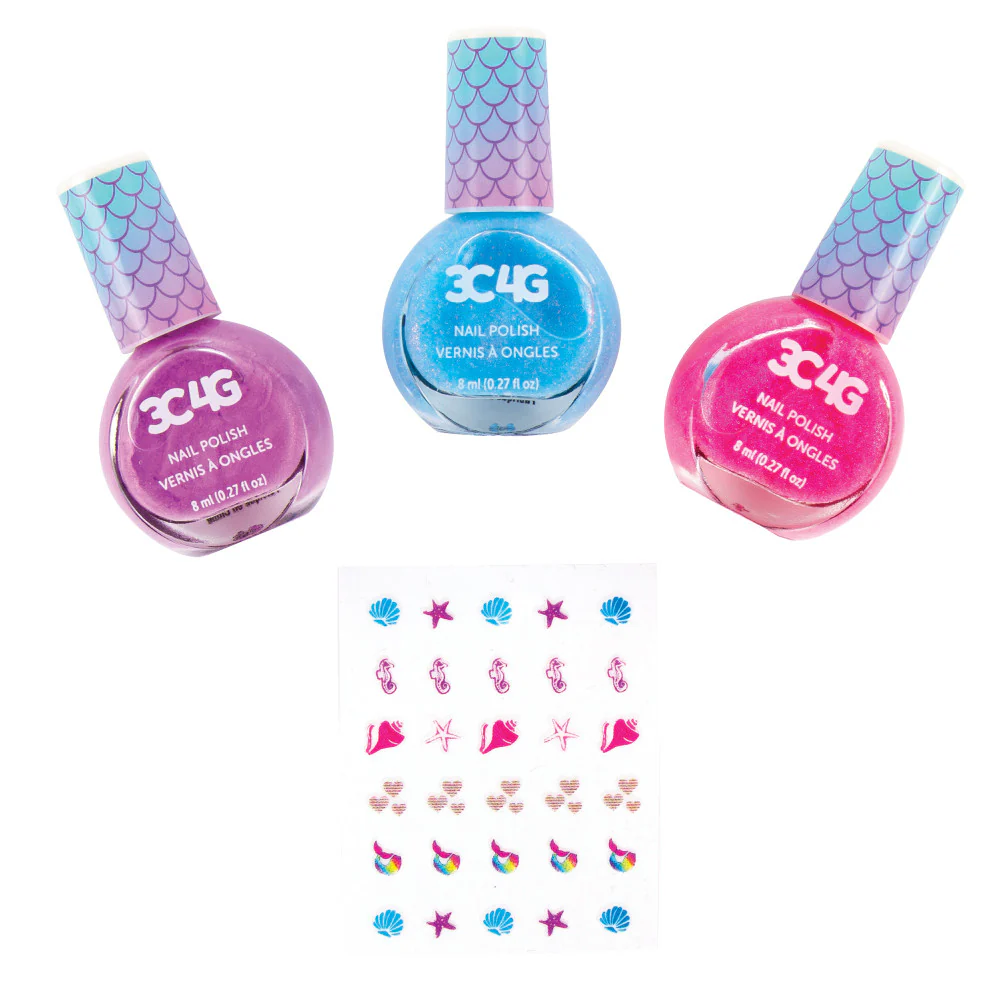 3C4G Make It Real Mermaid Shimmer Trio Nail Polish Set - Bright Pink, Purple - Image 2