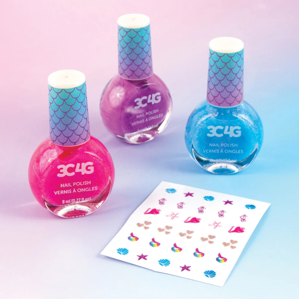 3C4G Make It Real Mermaid Shimmer Trio Nail Polish Set - Bright Pink, Purple - Image 3
