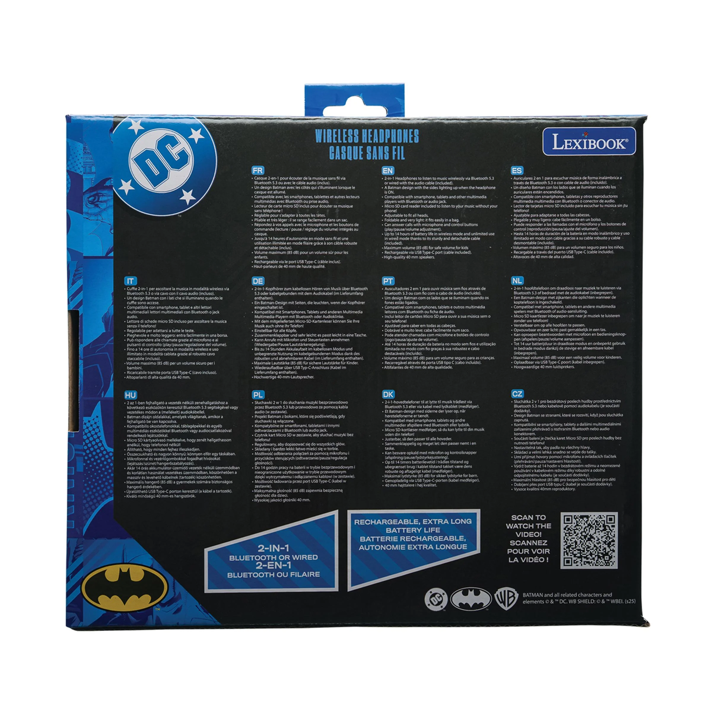 Batman-Themed Foldable Bluetooth & Wired Headphones - Volume Safe - Image 8