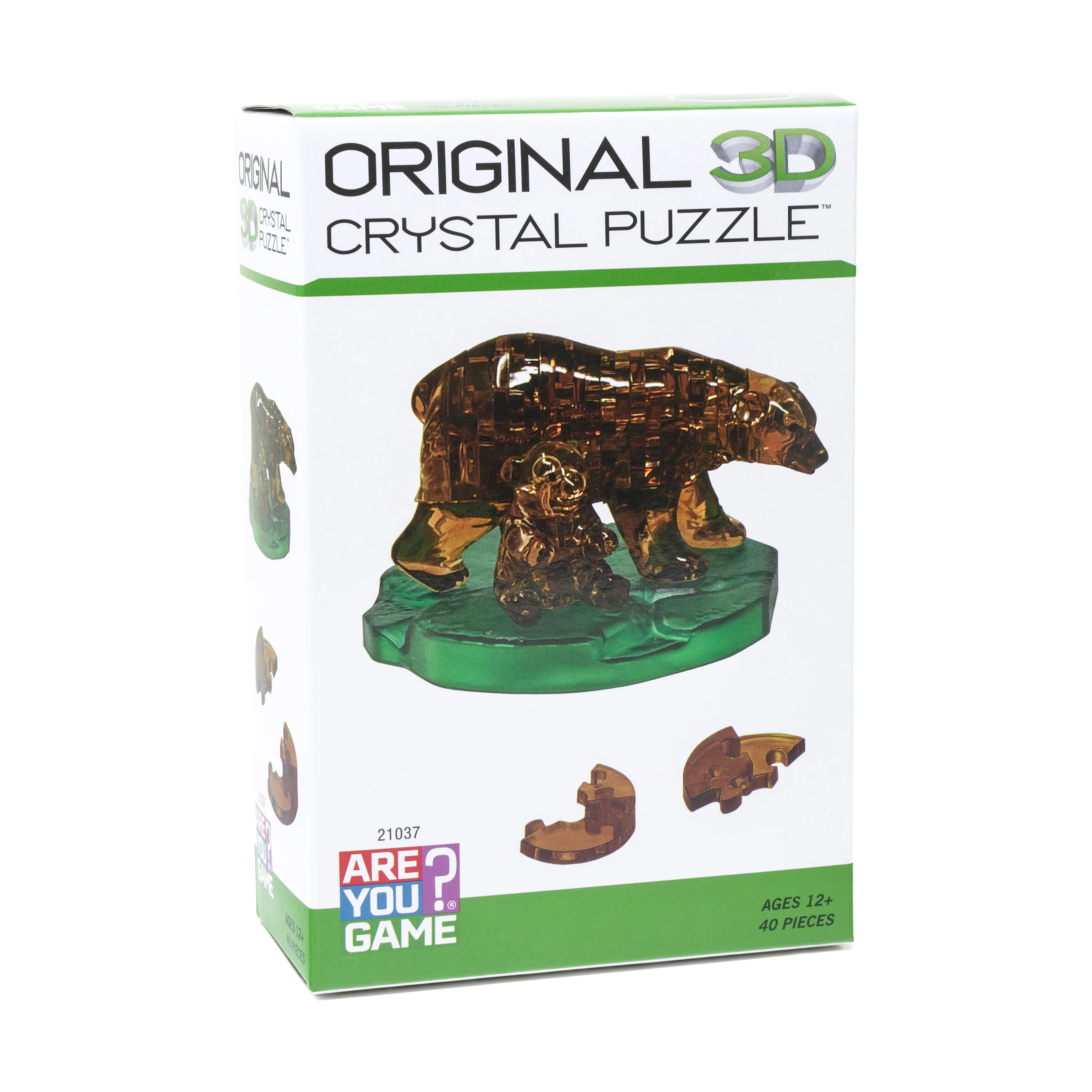 3D Crystal Puzzle - Brown Bear and Baby: Enchanting Wilderness Adventure, 40 Pcs - Image 2