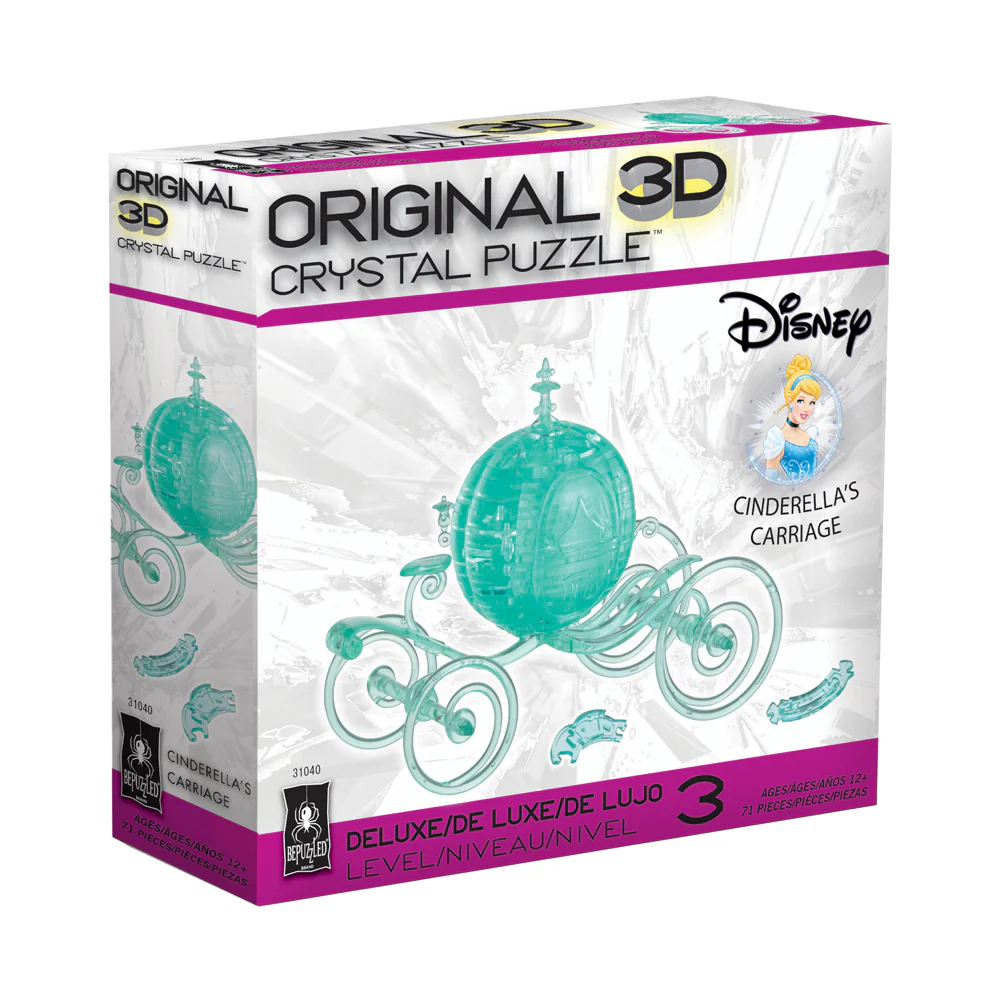 BePuzzled Disney Cinderella's Aqua Carriage 3D Crystal Puzzle - 71 pcs - Image 2