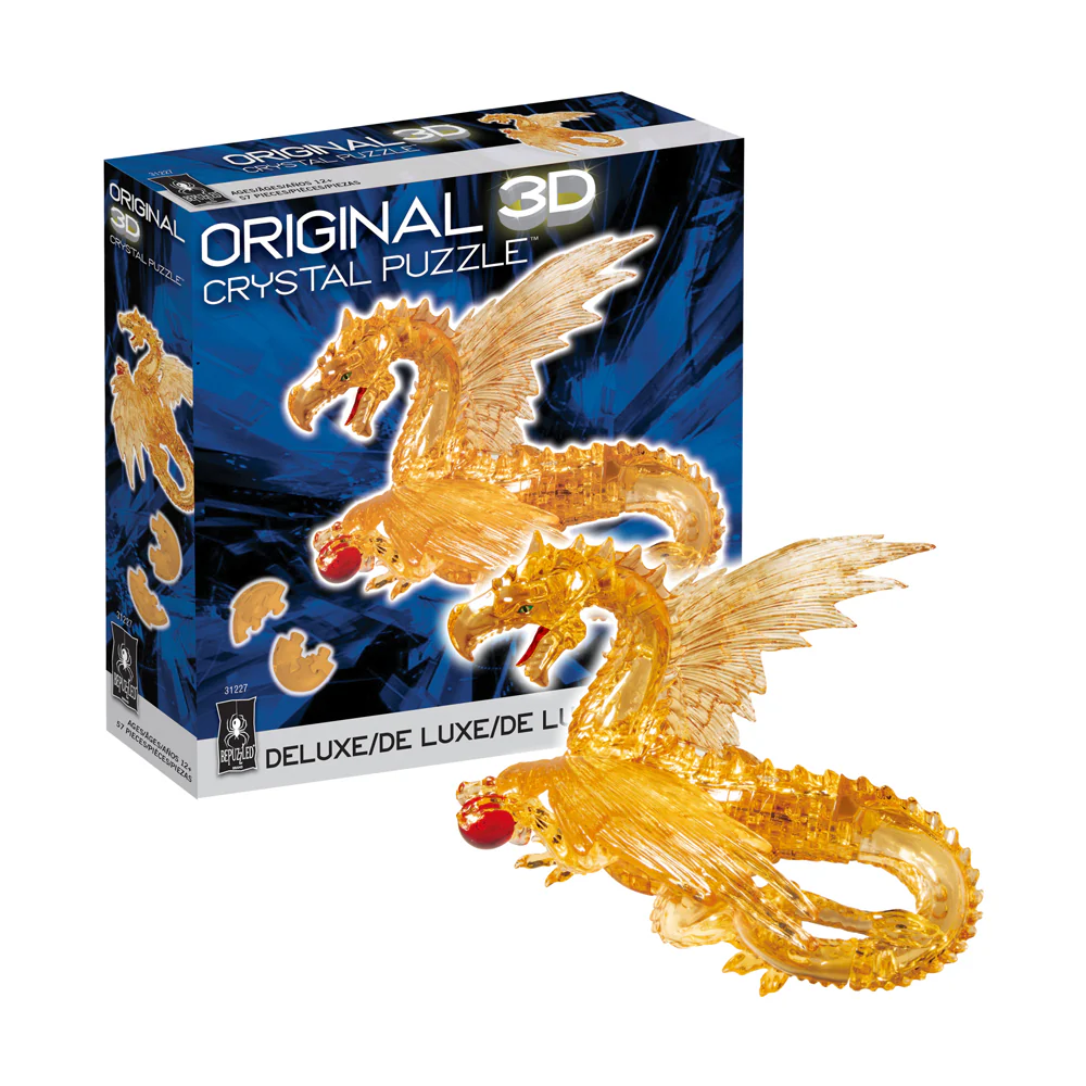 BePuzzled Golden Dragon Deluxe 3D Crystal Puzzle - 57 pc - Image 2