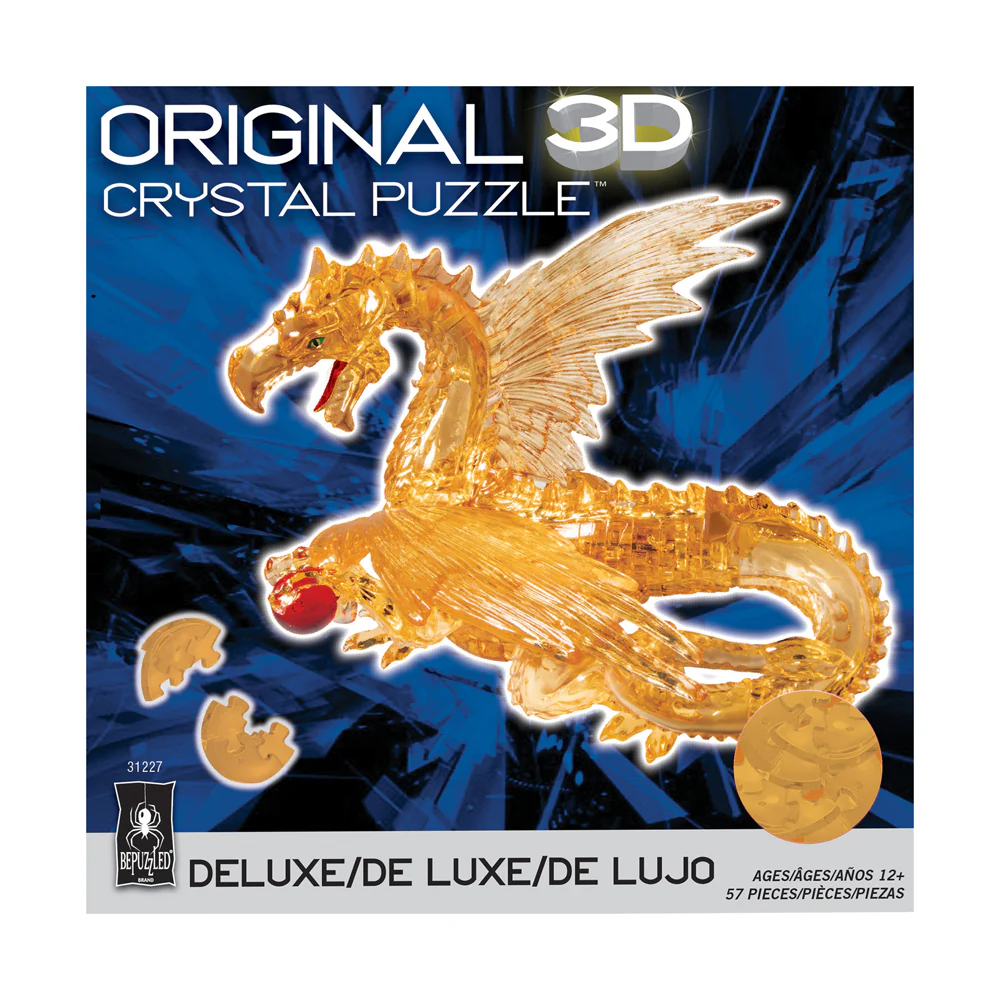 BePuzzled Golden Dragon Deluxe 3D Crystal Puzzle - 57 pc - Image 3