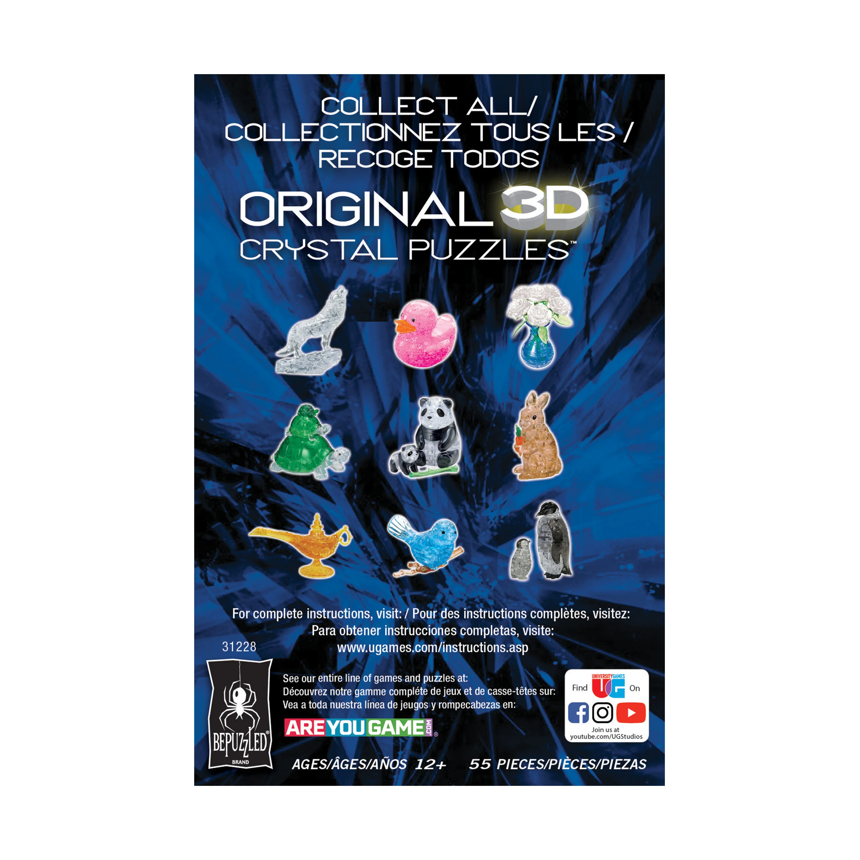 Pink Hedgehog 3D Crystal Puzzle - 55 Pieces - Image 4