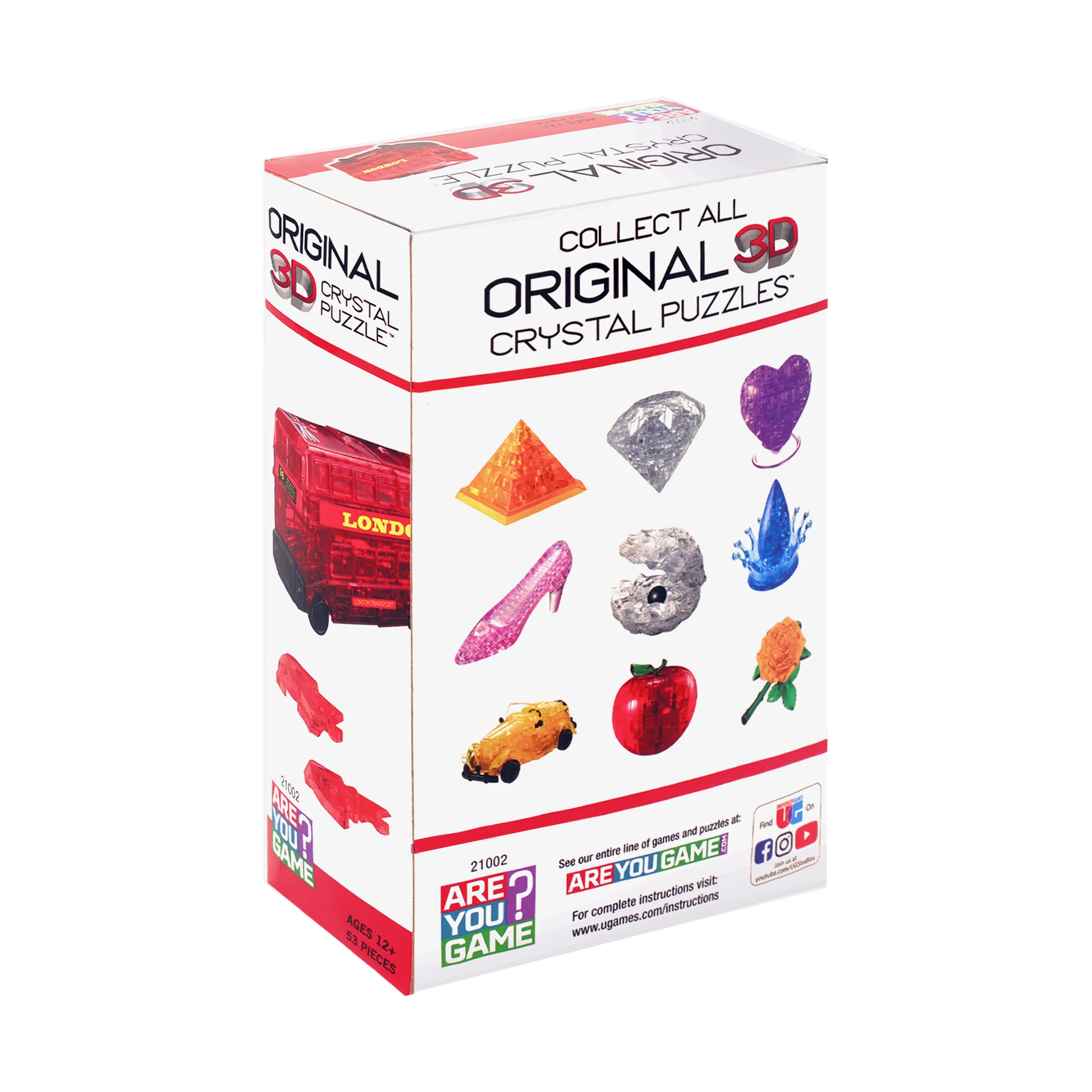 Charming London Bus 3D Crystal Puzzle - Radiant Red, 53 Pieces - Image 4