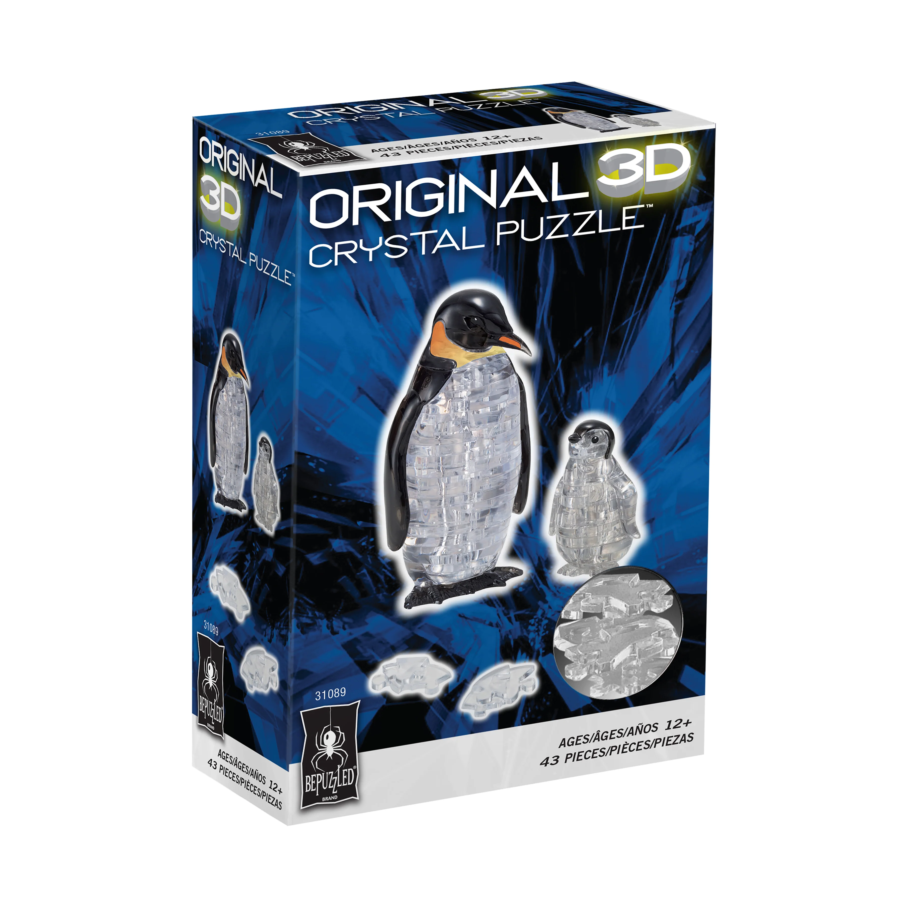 3D Crystal Puzzle - Penguin and Baby: Challenging 43-Piece Set - Image 2