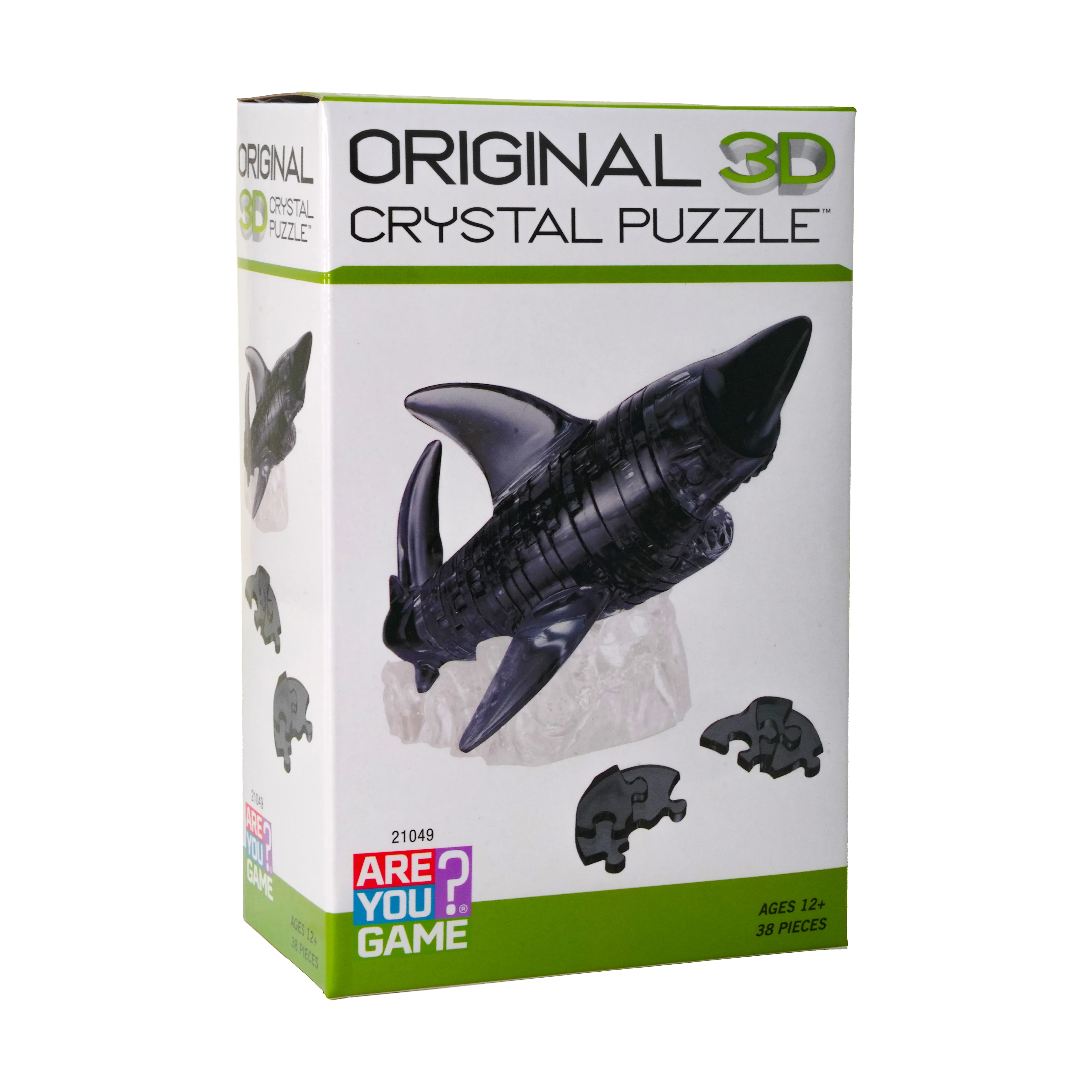 Majestic Black Shark 3D Crystal Puzzle - 38 Piece Set - Image 2