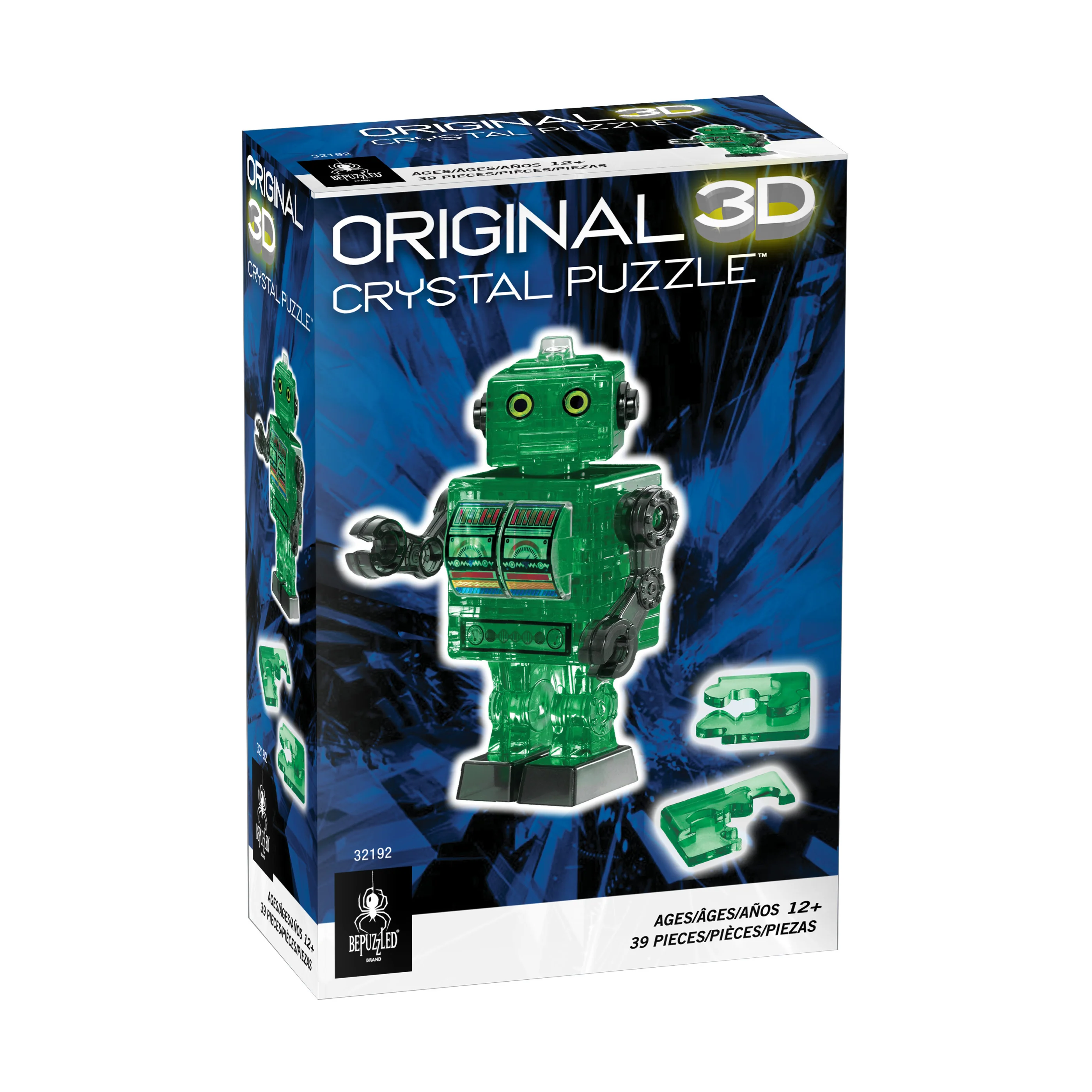 BePuzzled 3D Crystal Puzzle - Tin Robot (Green), 39 Pcs - Image 2
