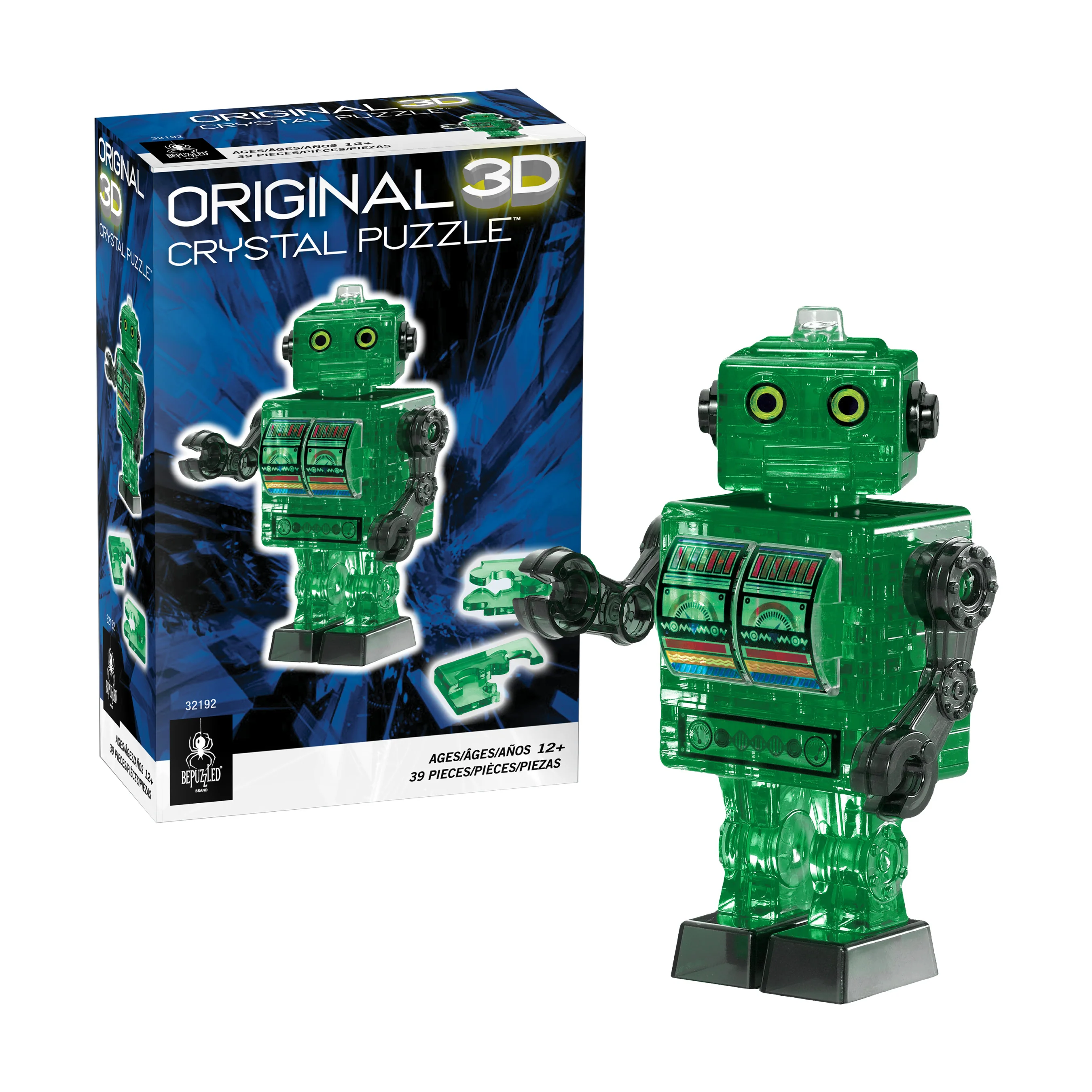 BePuzzled 3D Crystal Puzzle - Tin Robot (Green), 39 Pcs - Image 3
