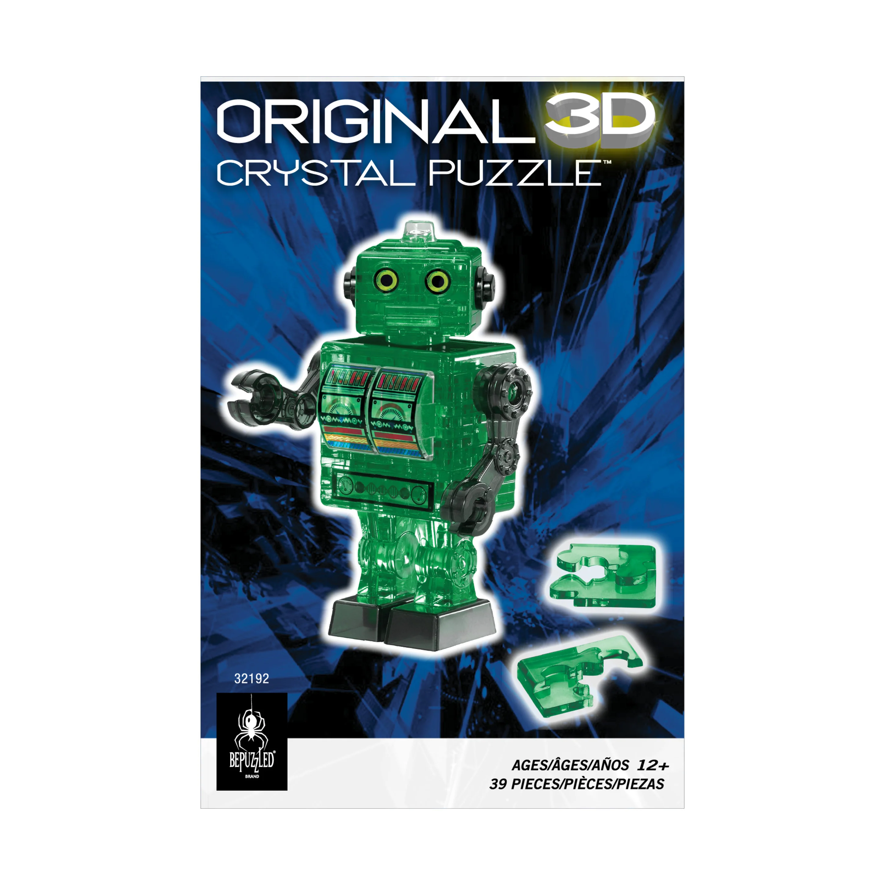 BePuzzled 3D Crystal Puzzle - Tin Robot (Green), 39 Pcs - Image 4