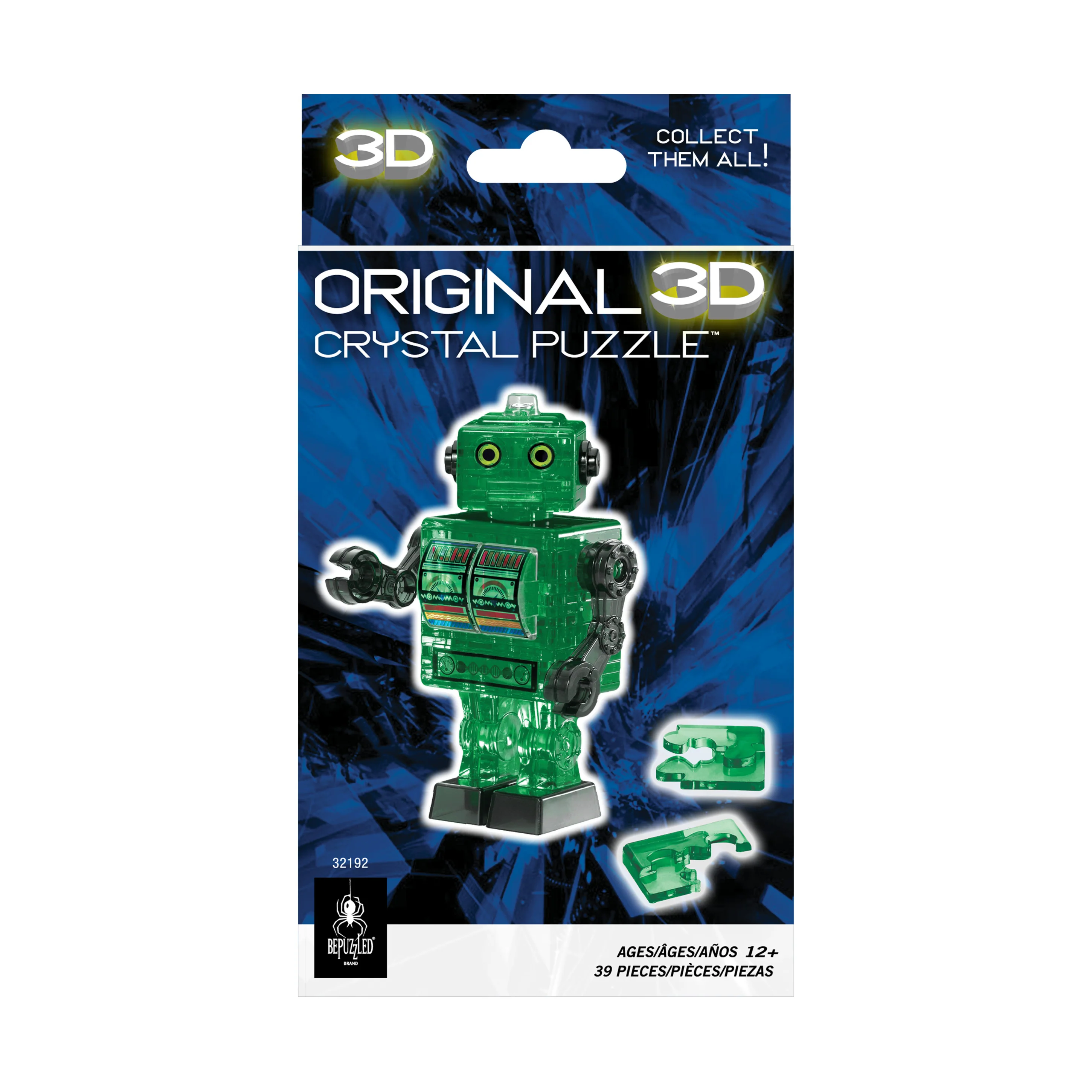 BePuzzled 3D Crystal Puzzle - Tin Robot (Green), 39 Pcs - Image 5