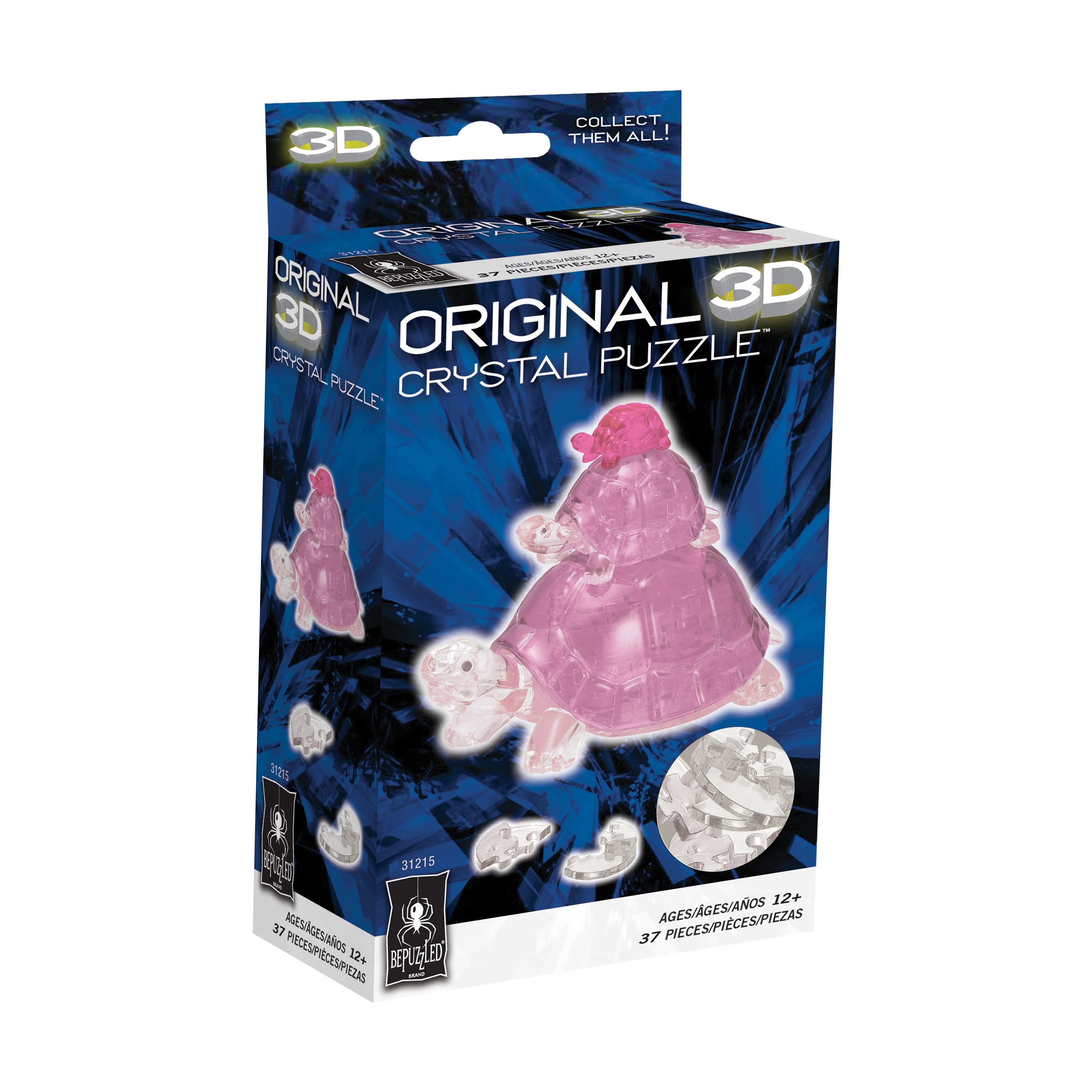 BePuzzled Pink Turtles 3D Crystal Puzzle - 37 Pieces - Image 2