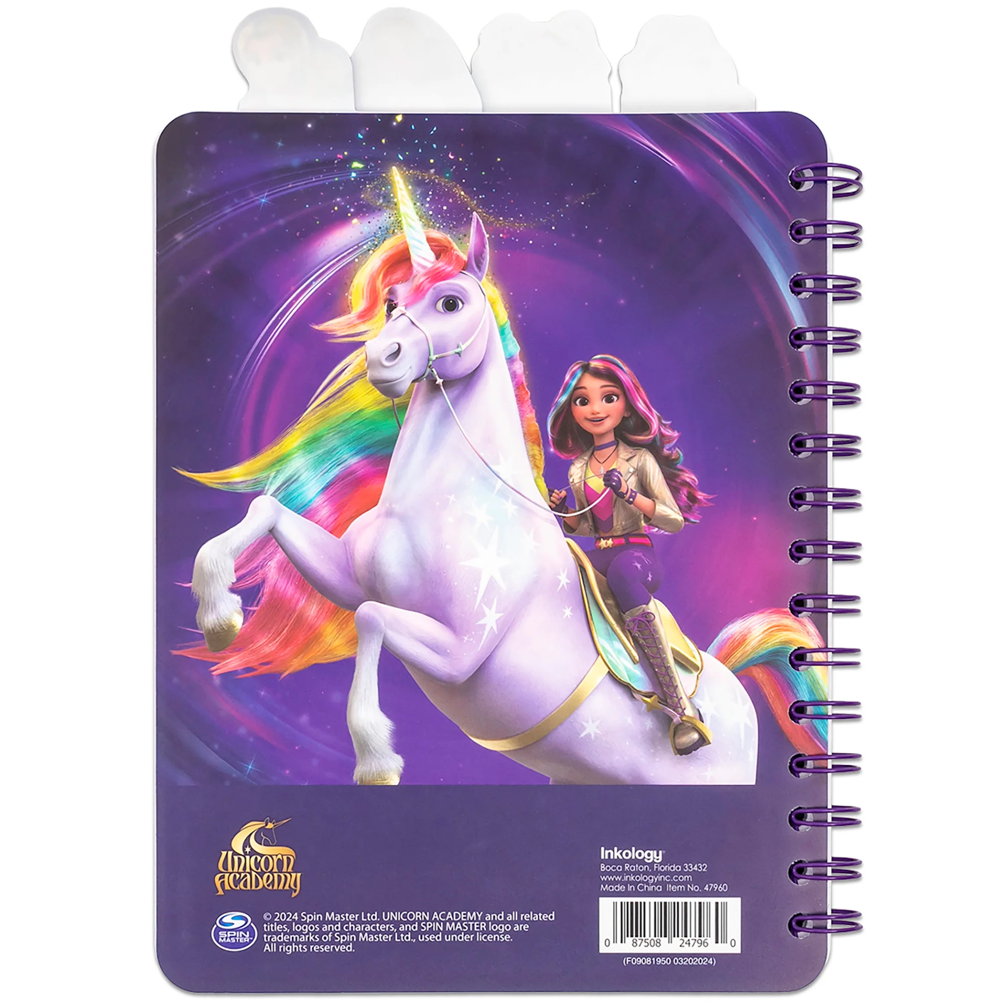 Inkology Unicorn Academy 4-Tab Spiral Journal - 160-Page Dotted Notebook - Image 2
