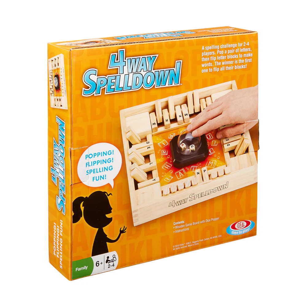 Ideal 4 Way Spelldown Wooden Board Game - Image 3