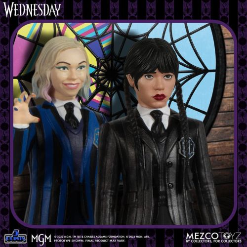Mezco 5 Points Nevermore Academy Collectible Action Figures - Wednesday and Enid Set - Image 4