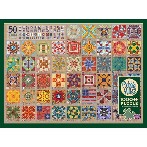 Cobble Hill 50 States Quilt Blocks Jigsaw Puzzle - 1000 pc - Image 2