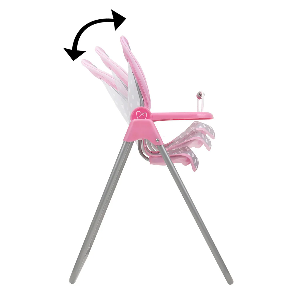 509 Crew Cotton Candy Pink Foodie Doll Highchair - Polka Dot Design - Image 2