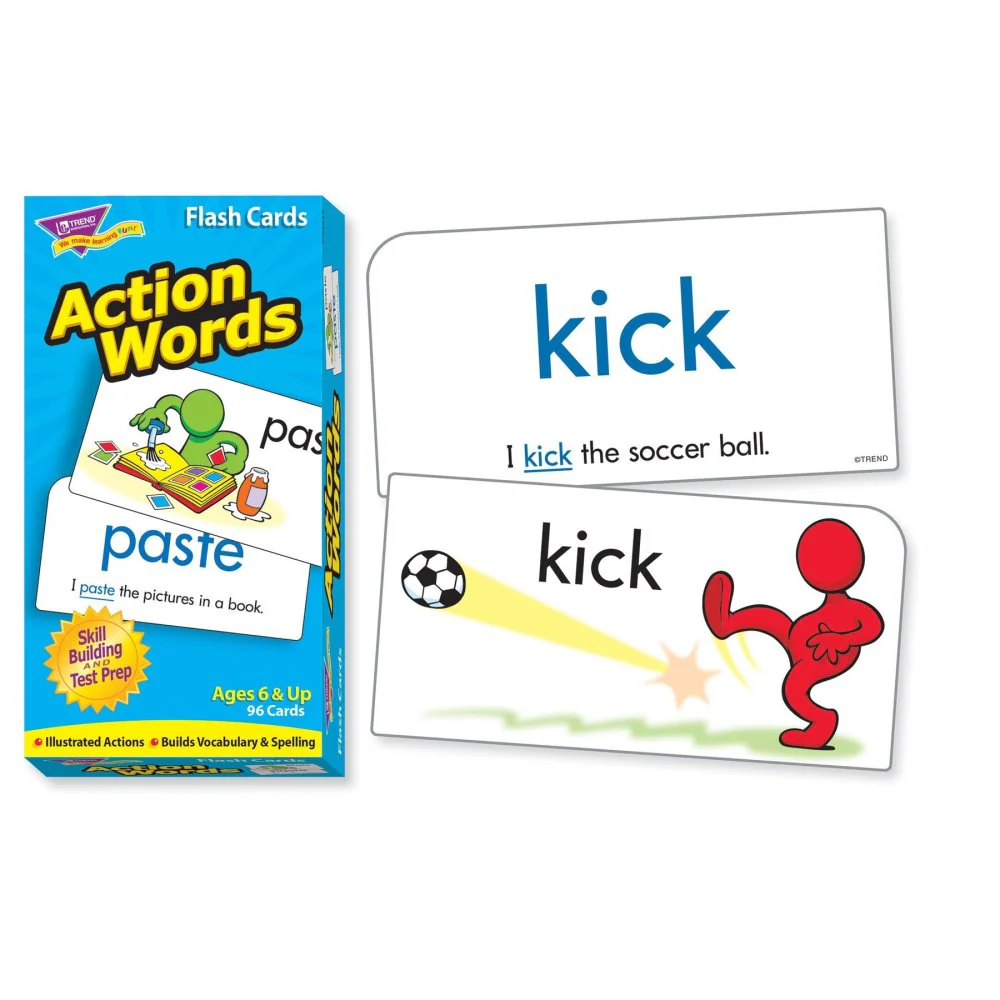 Educators Resource Action Words Skill Drill Flash Cards - Reading Enhancement for Grades 1-4 - Image 2