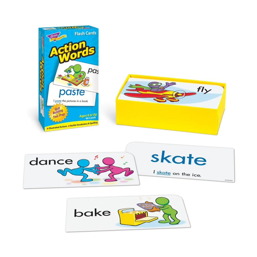 Educators Resource Action Words Skill Drill Flash Cards - Reading Enhancement for Grades 1-4 - Image 3