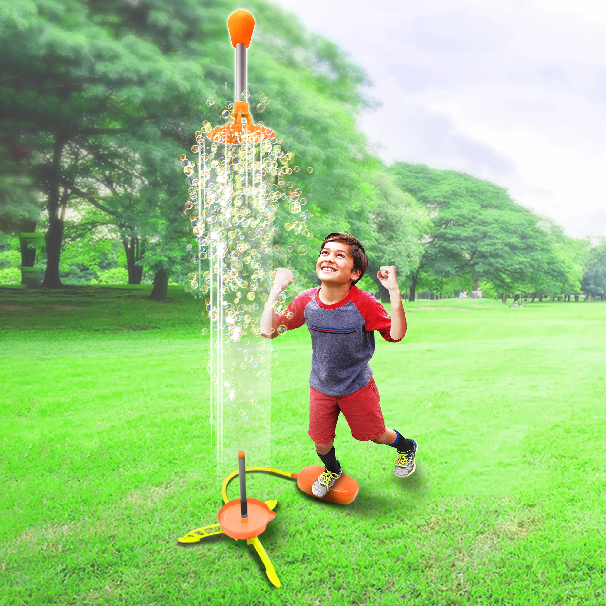 Air Powered Bubble Rocket Stomp Launcher Outdoor Toy - Image 4
