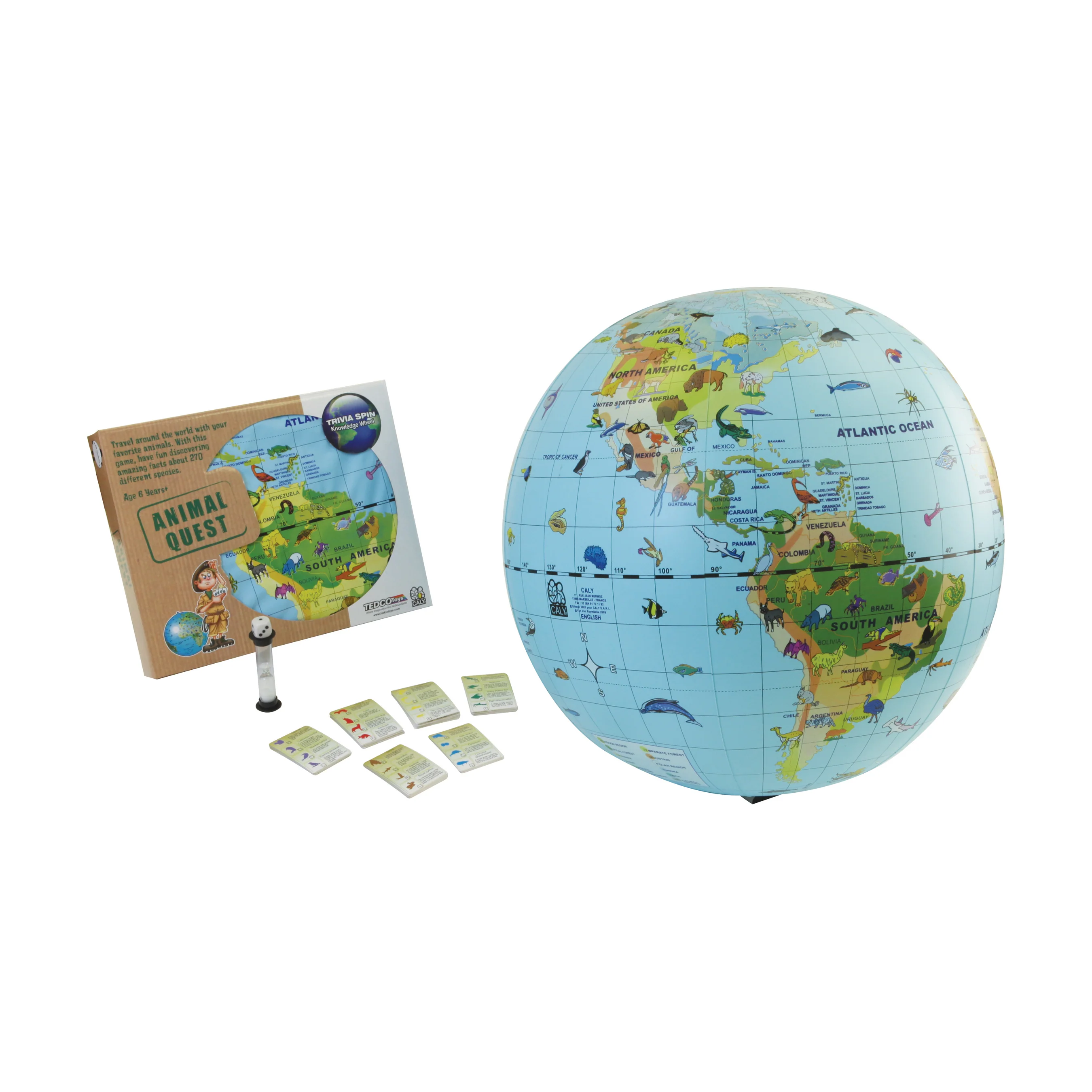Animal Quest Inflatable Globe - Educational Geography Game - Image 2