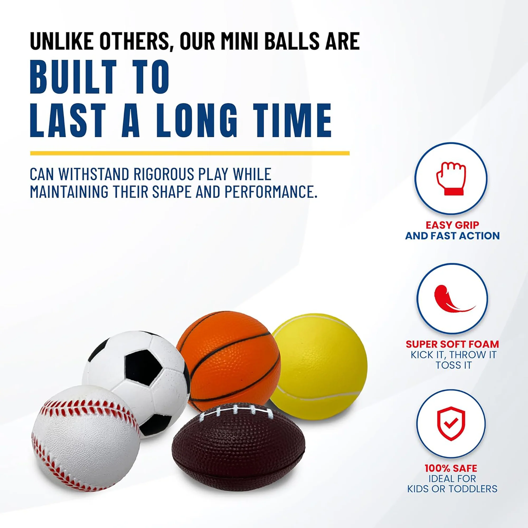 Anywhere Sports 5-Ball Mini Sports Pack: Foam Balls for Kids 3+ - Image 4
