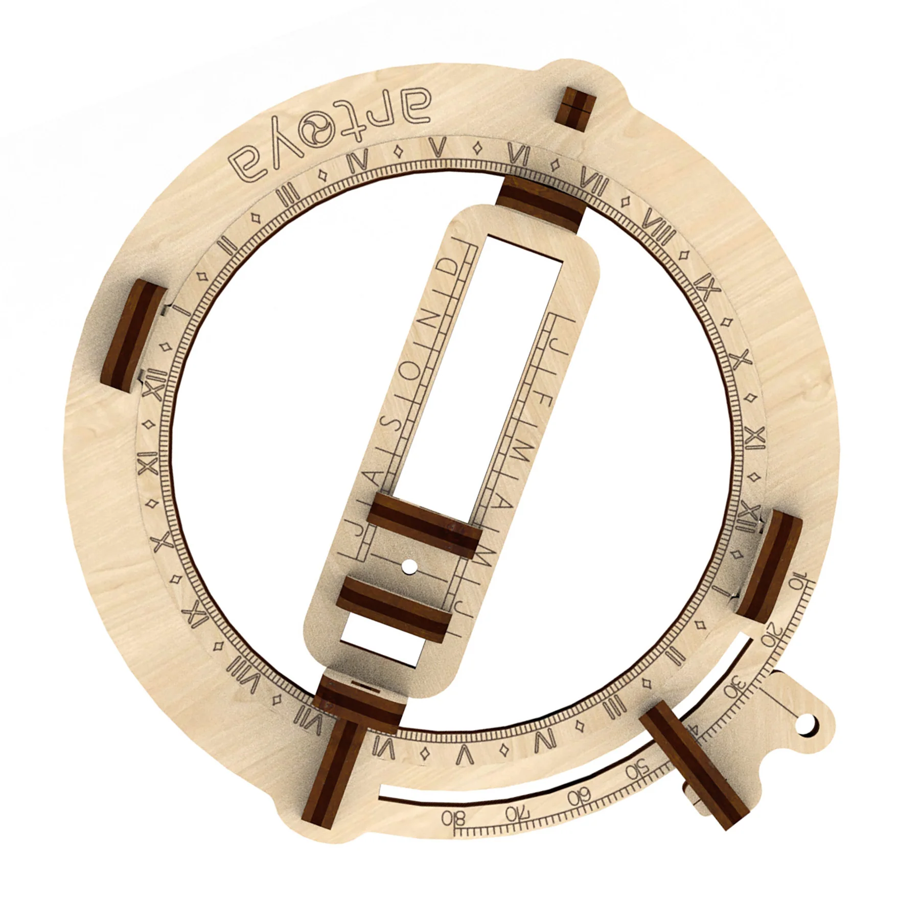 Artoya Vintage Pocket Sundial 3D Wooden STEM Kit, 5-Pack - Image 2