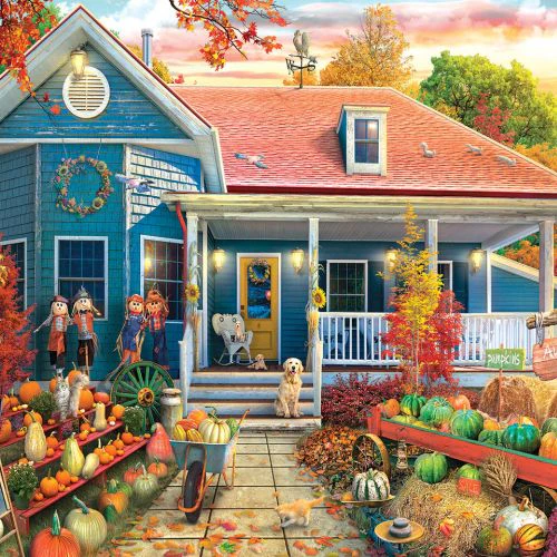 White Mountain Autumn House Scenic Jigsaw Puzzle - 1000 pc