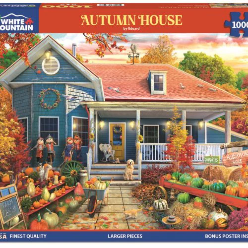 White Mountain Autumn House Scenic Jigsaw Puzzle - 1000 pc - Image 2