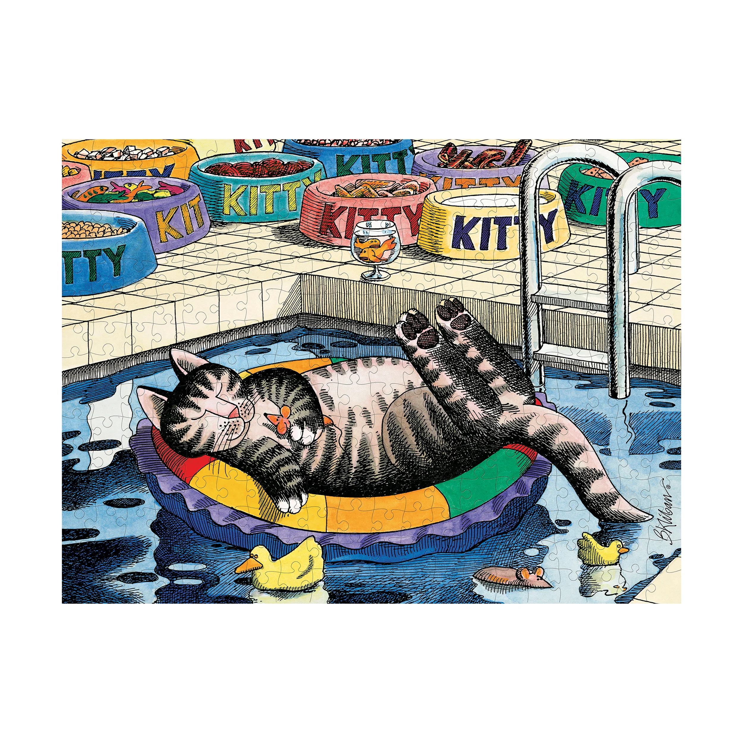 B. Kliban Pool Cat Theme Jigsaw Puzzle - 300 pc - Image 3