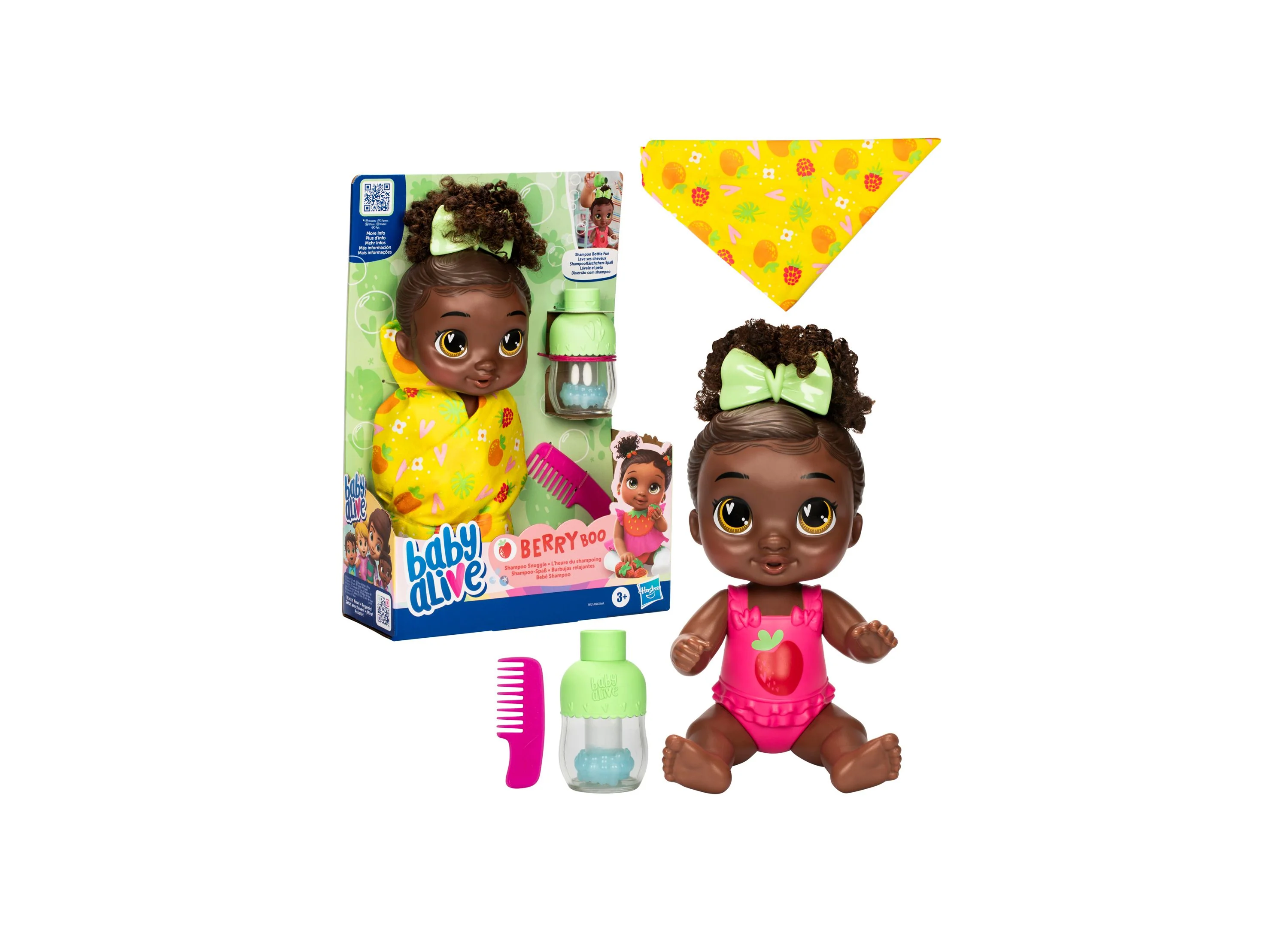 Baby Alive 11-inch Shampoo Snuggle Berry Boo Doll Playset - Image 6
