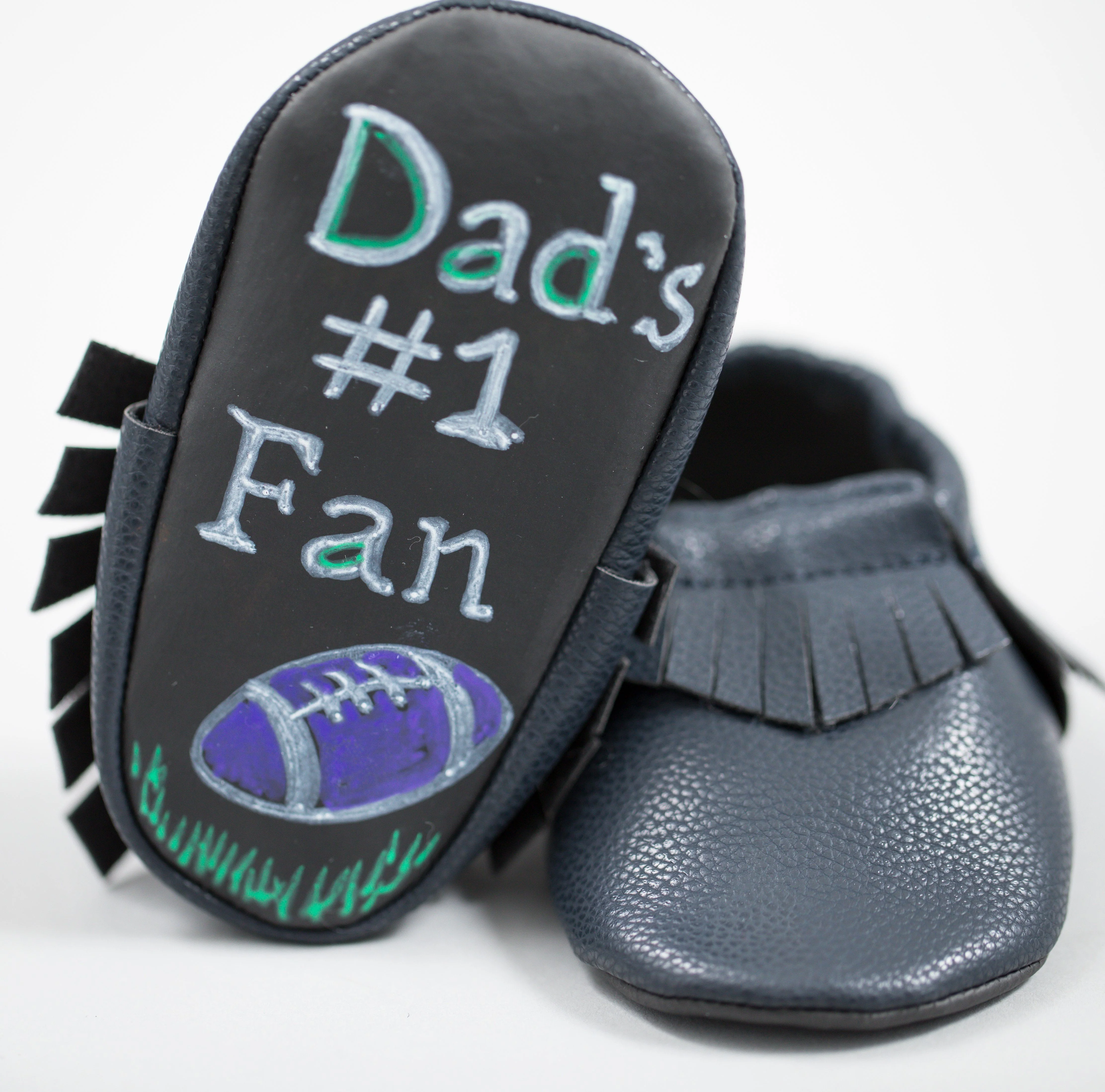 Baby Says Designer Black Moccasins for Infants 3-6 Months