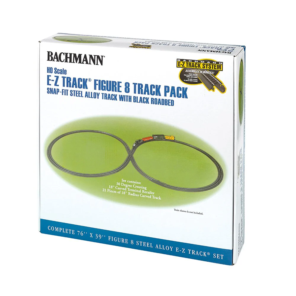 Bachmann Trains HO Scale Figure 8 E-Z Track Pack - Steel Alloy Rail with Black Roadbed - Image 2