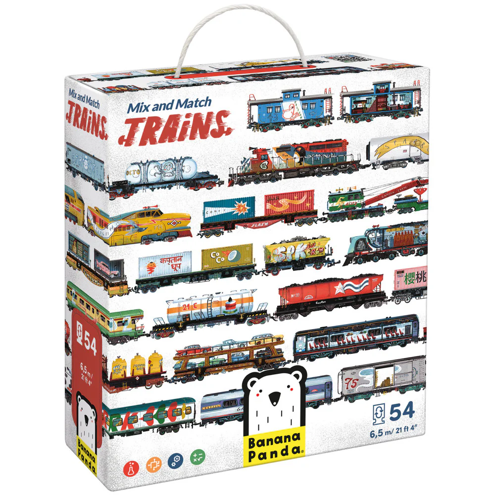 Banana Panda Mix and Match Trains Puzzle Set - 108 pc