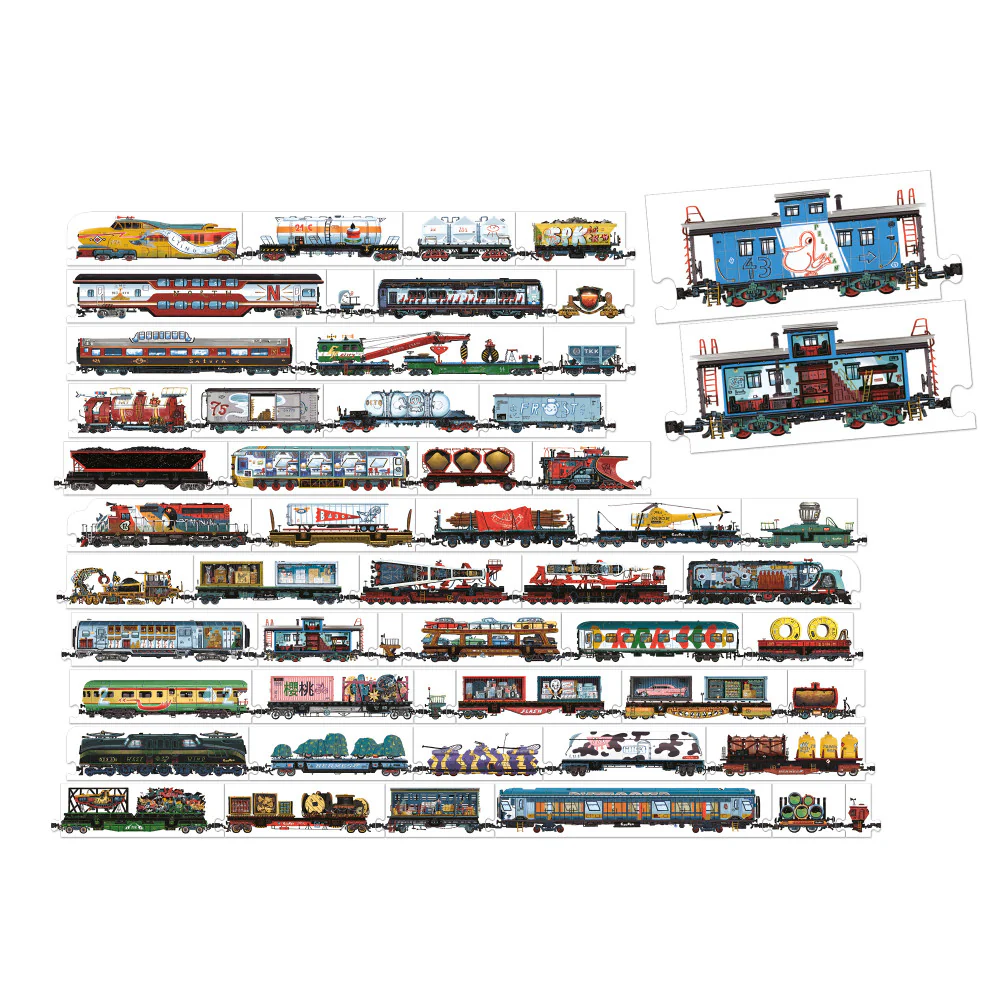 Banana Panda Mix and Match Trains Puzzle Set - 108 pc - Image 2