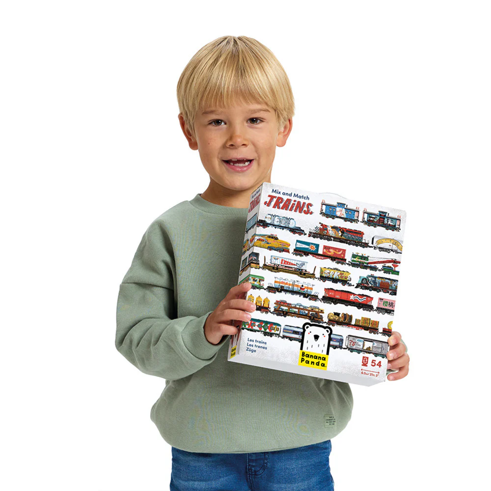 Banana Panda Mix and Match Trains Puzzle Set - 108 pc - Image 4