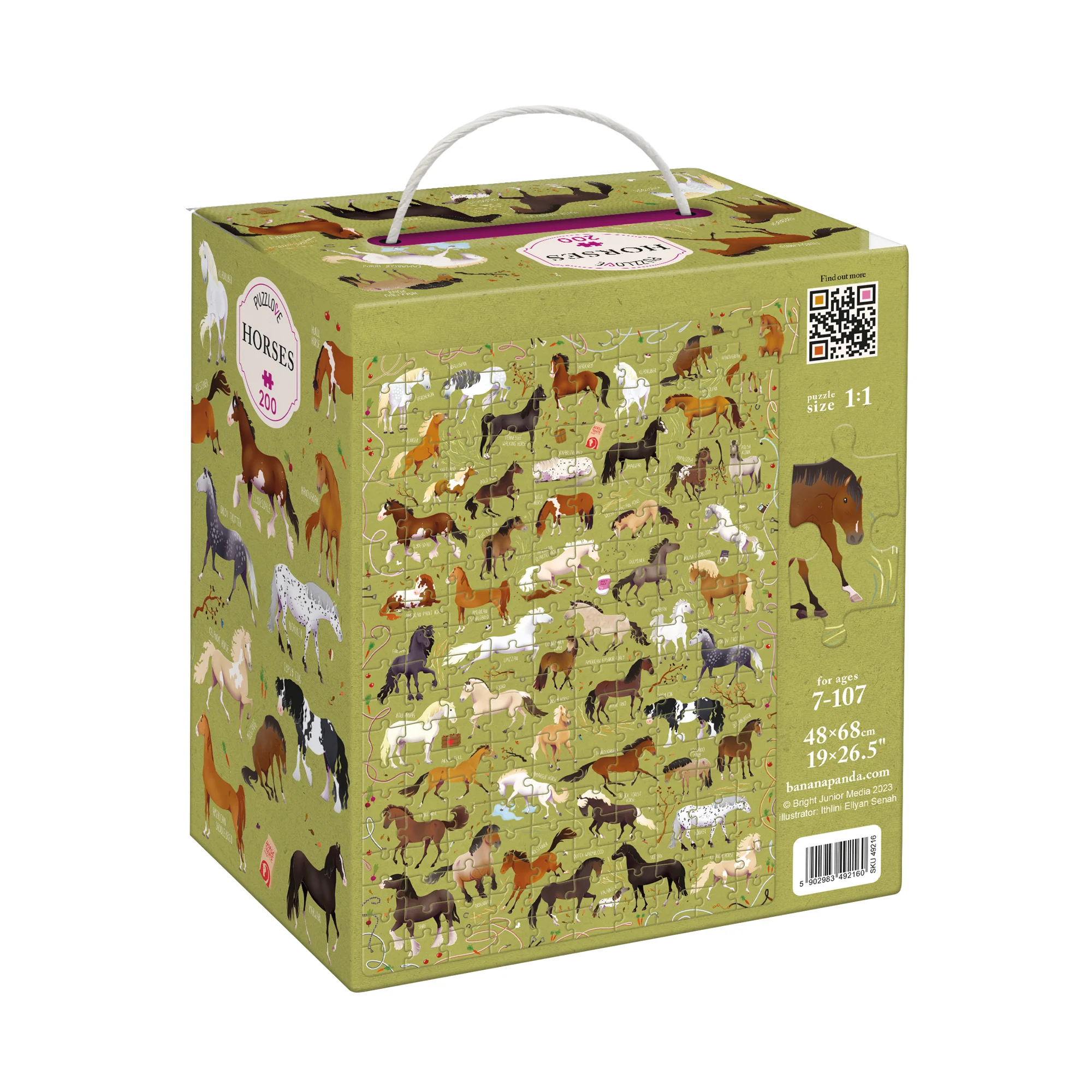 Banana Panda Puzzlove Horses Jigsaw Puzzle - 200 pc - Image 2