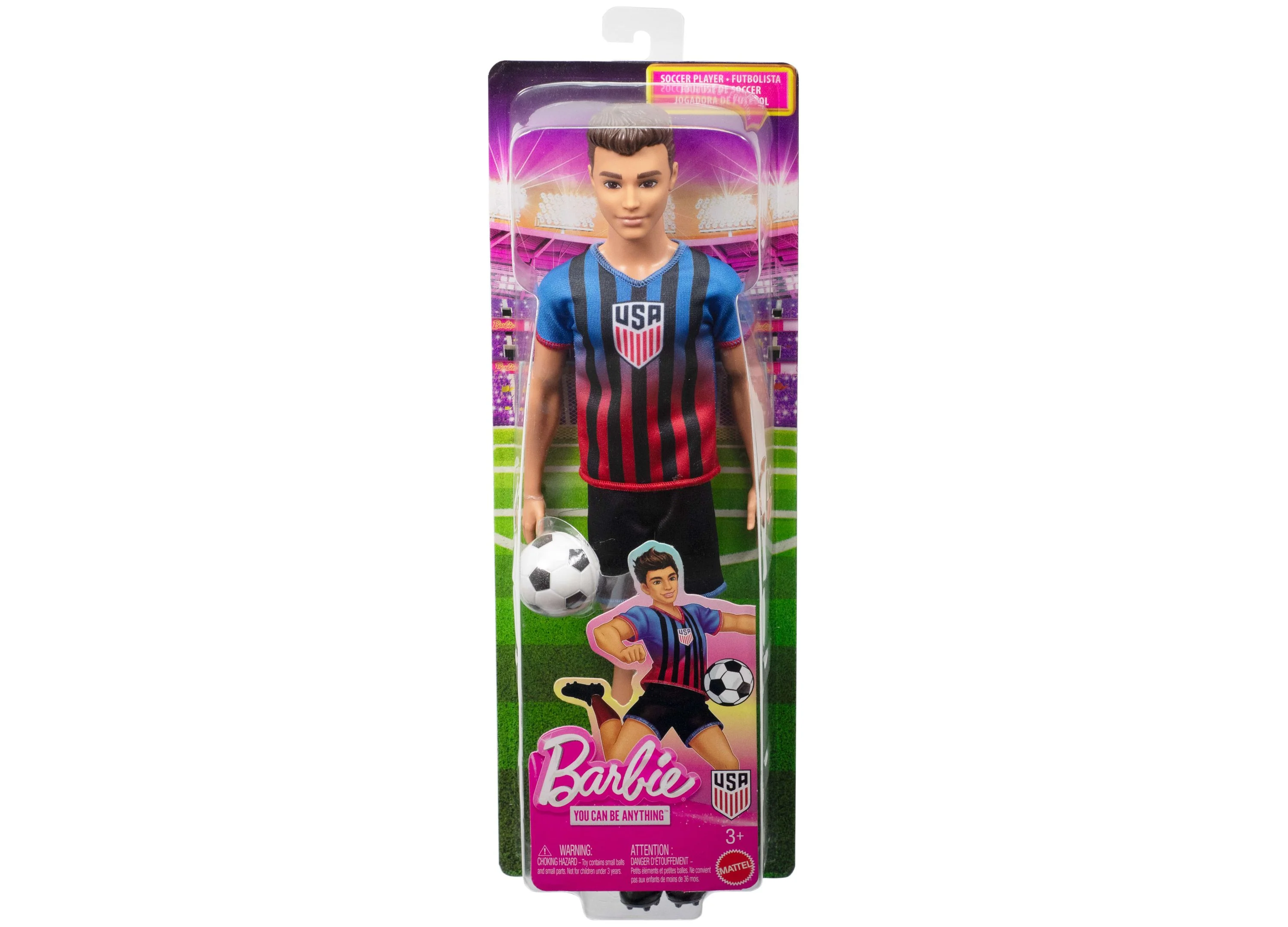 Barbie Careers USSF Soccer Ken Doll With Removable Outfit & Soccer Ball - Image 3
