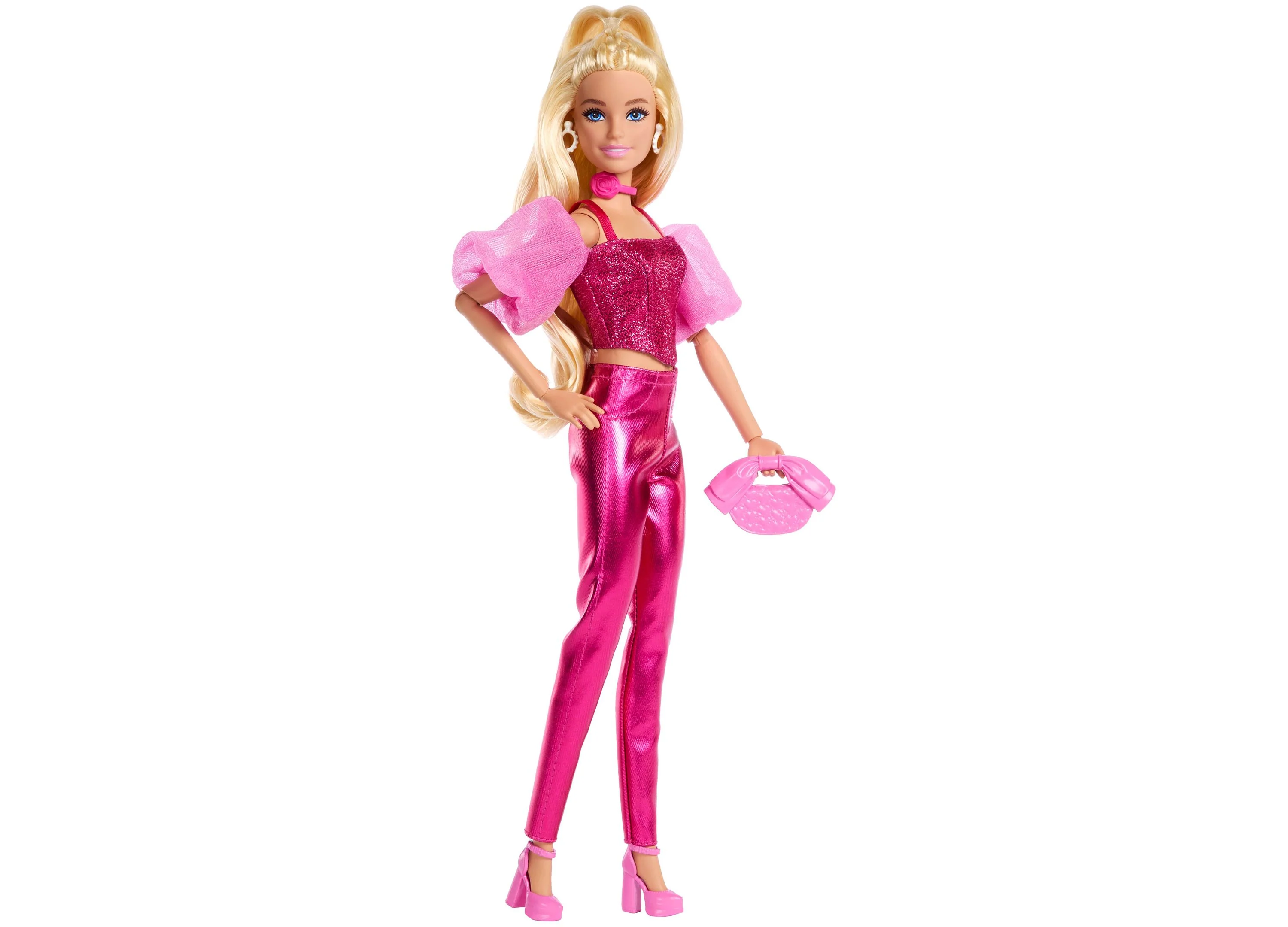 Barbie Deluxe Style Fashion Doll 5 in Metallic Pink Outfit with Corset Top and Accessories - Image 2