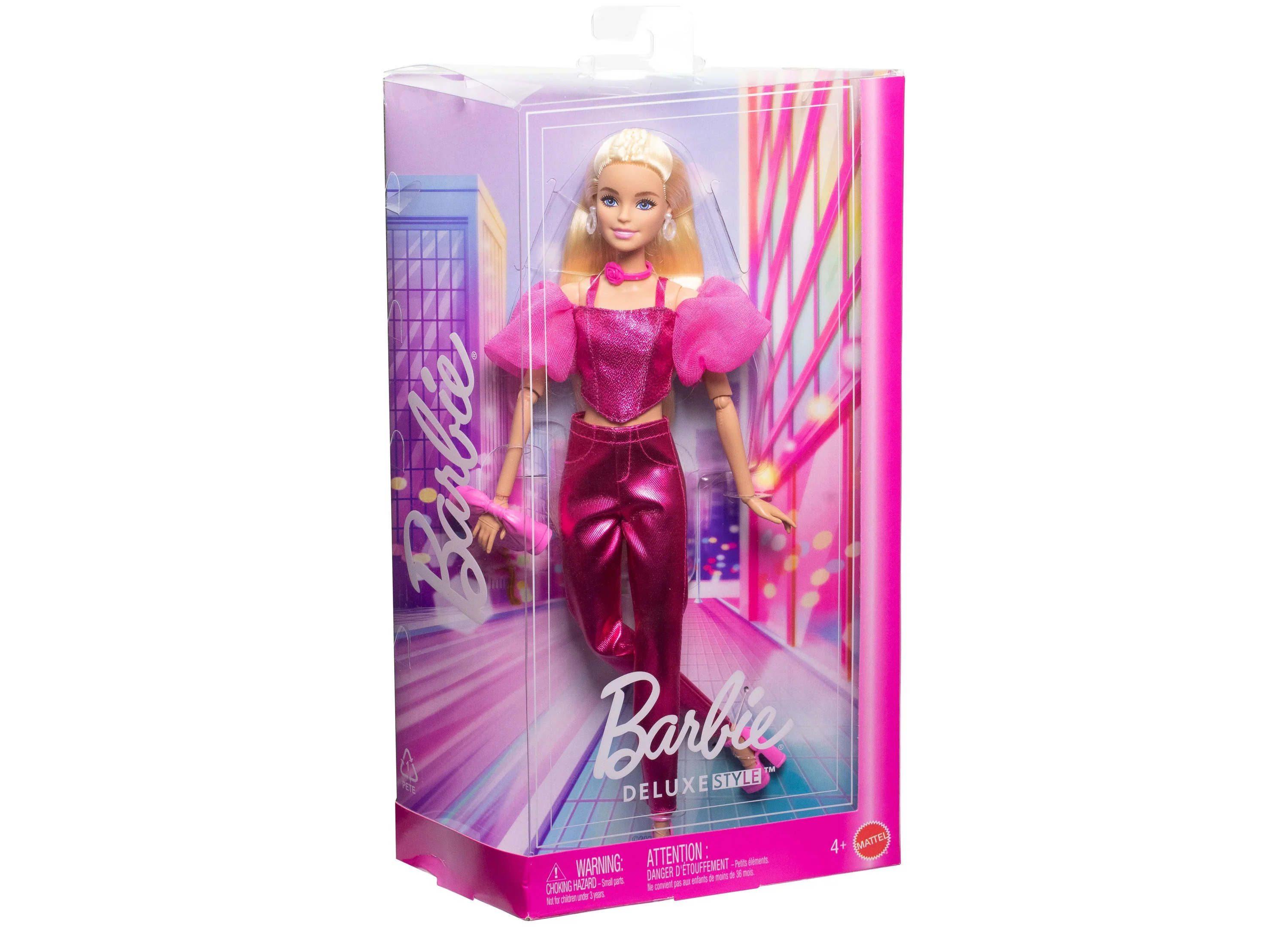Barbie Deluxe Style Fashion Doll 5 in Metallic Pink Outfit with Corset Top and Accessories - Image 5
