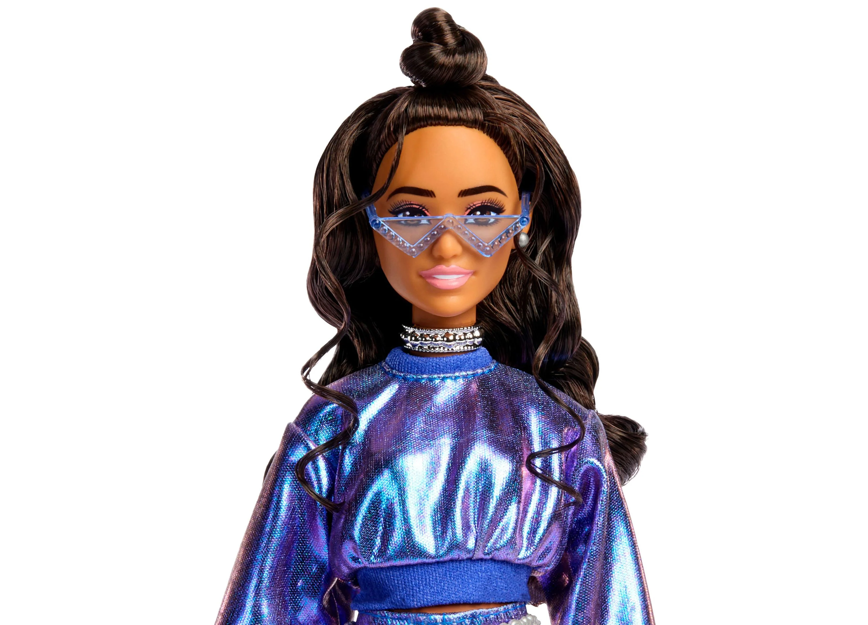 Barbie Deluxe Style Fashion Doll - Metallic Blue Ensemble with Accessories - Image 4