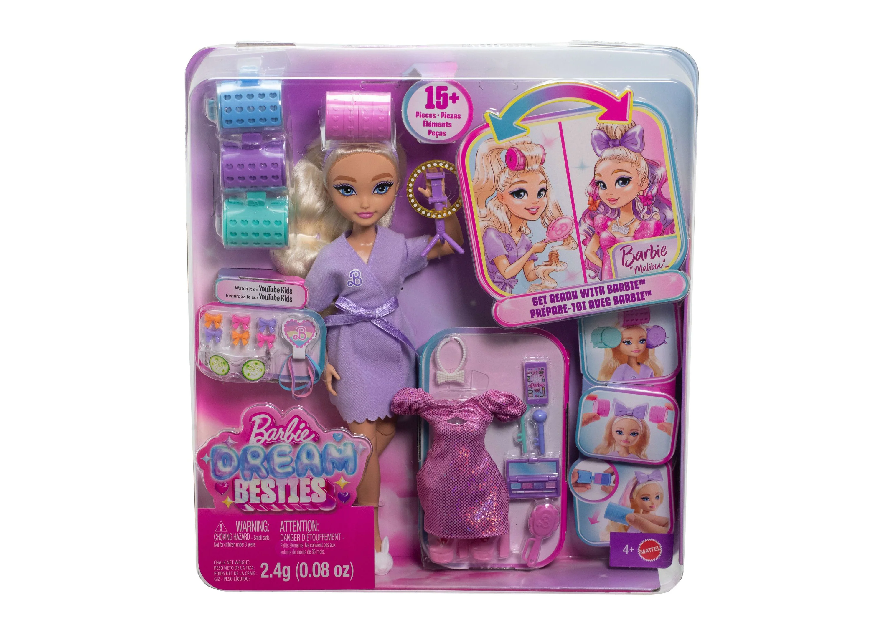 Barbie Dream Besties Get Ready with Barbie Malibu Doll and Accessories - Image 4