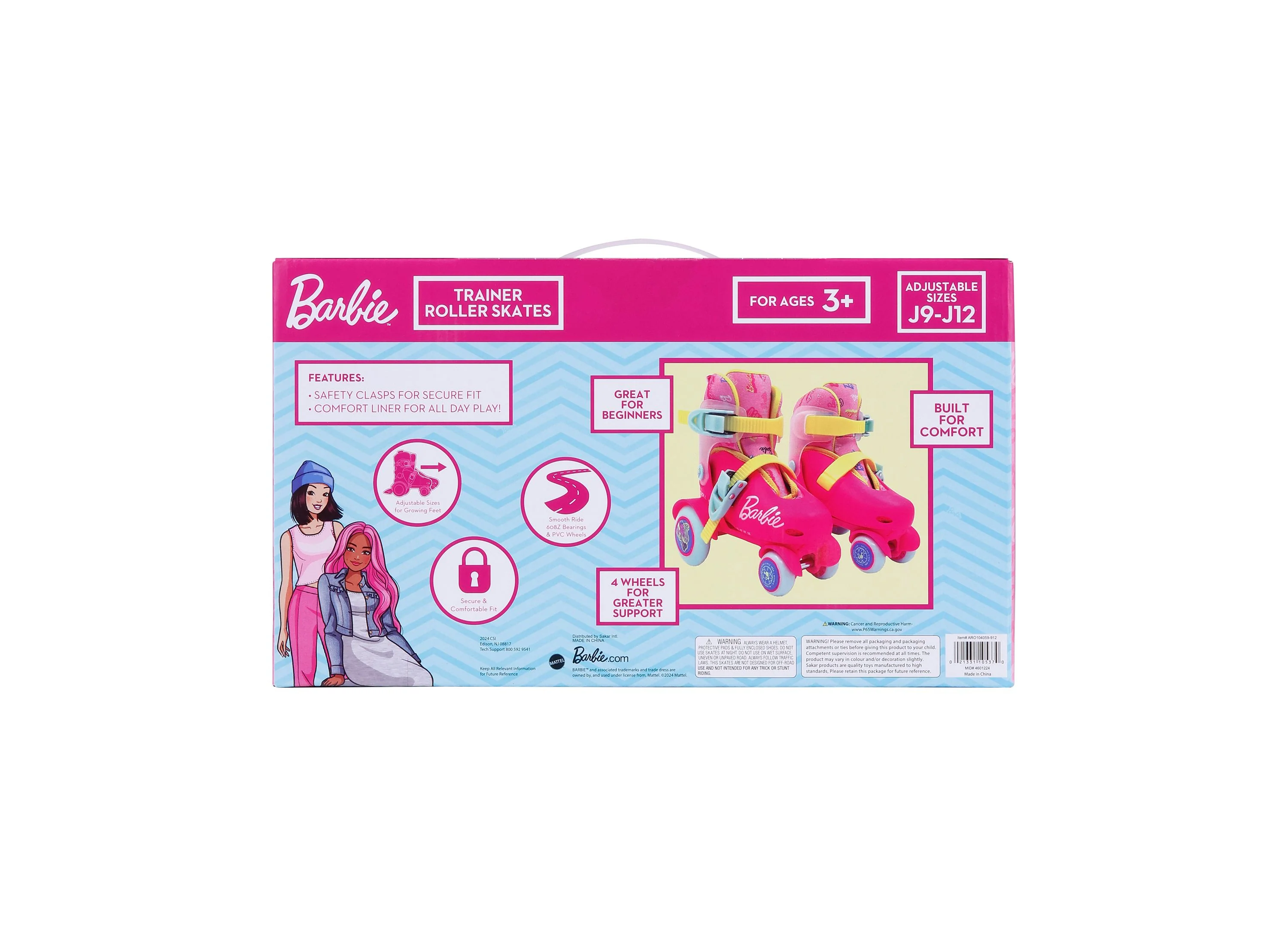 Barbie Adjustable Trainer Skates For Kids, Sizes 9-12 - Image 3